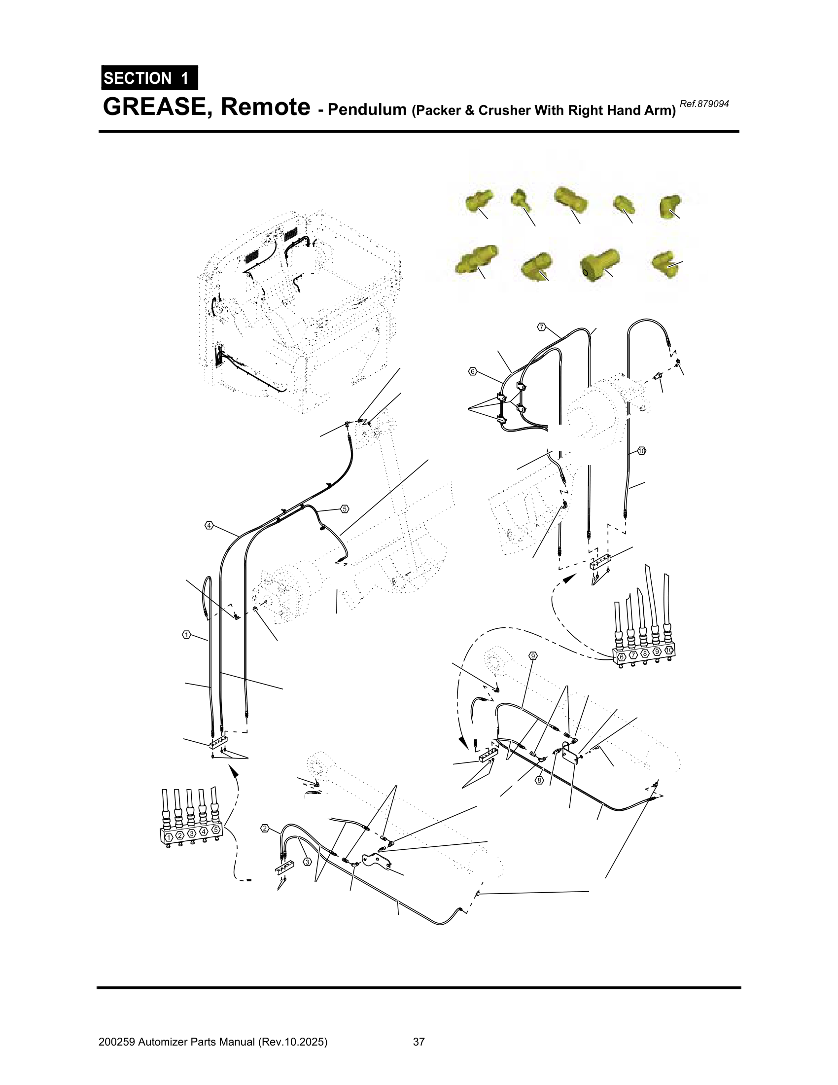 Packer/Crusher remote greasing