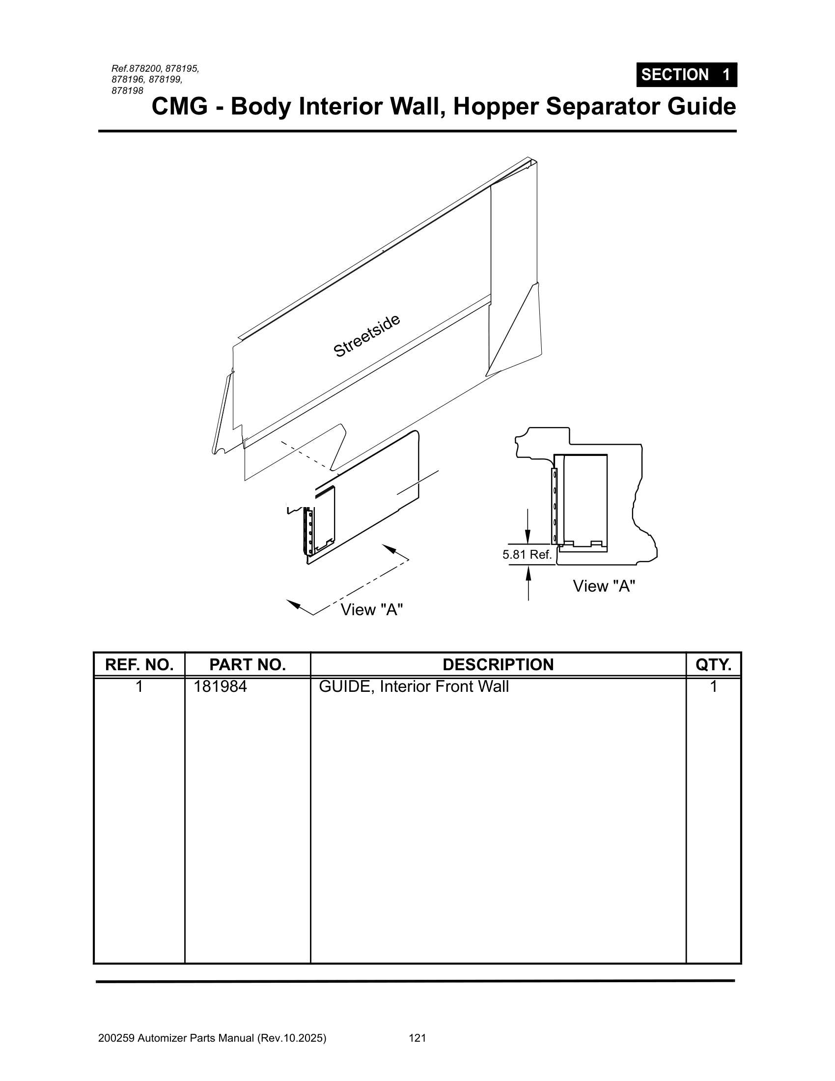 Commingled body separator guide