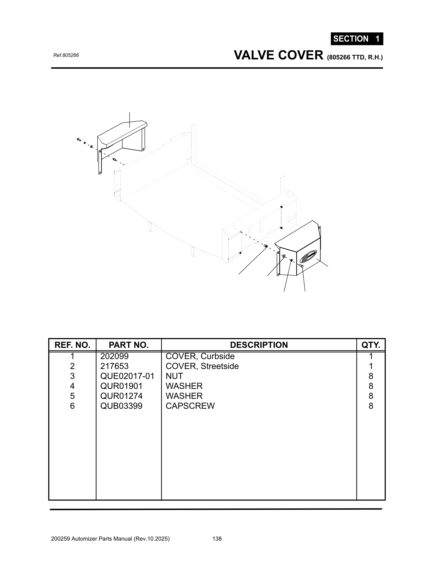 Valve cover/Arm bumpers (TTD, R.H., Pendulum, 879108)
