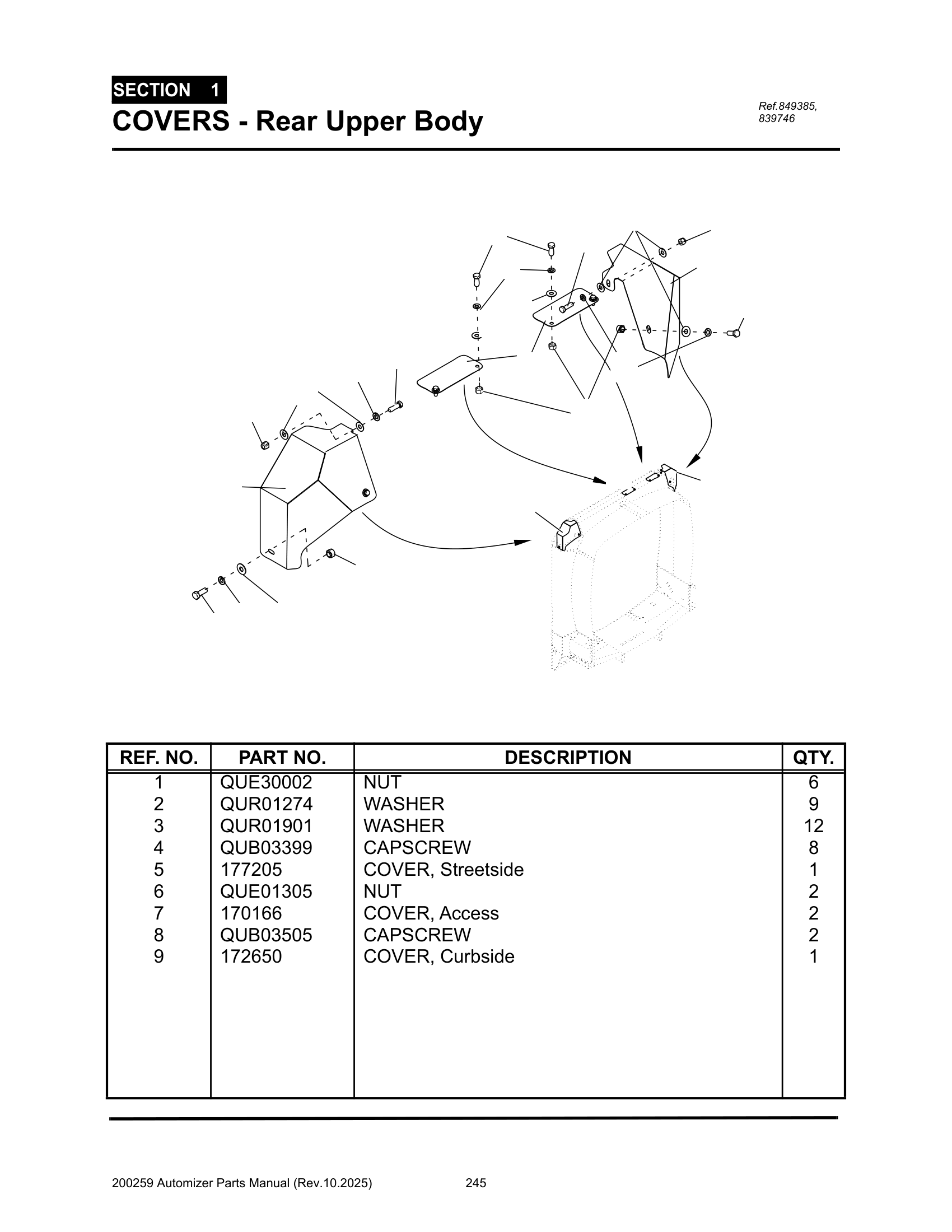 Covers (Rear Upper Body, 875281)