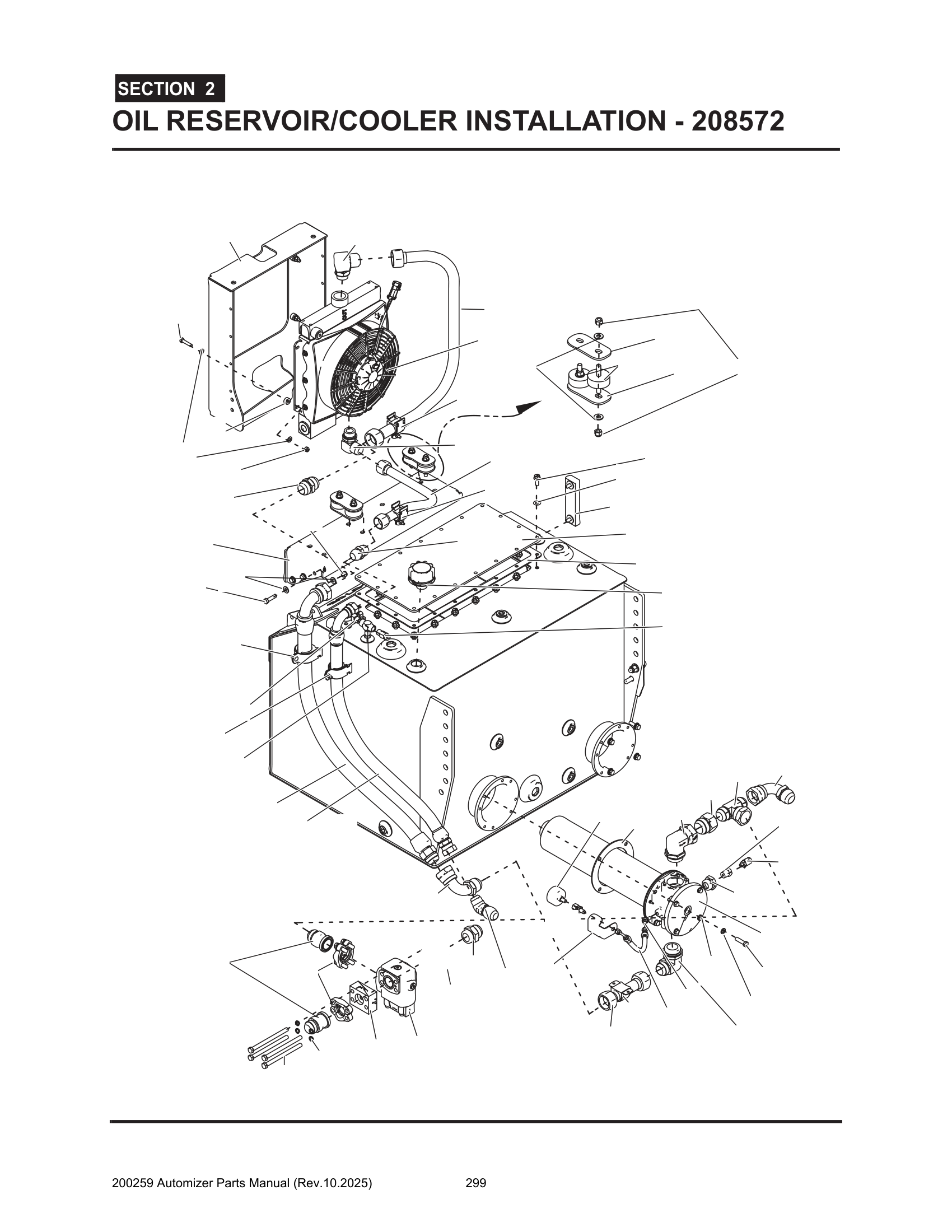 Oil reservoir/cooler installation (208572)