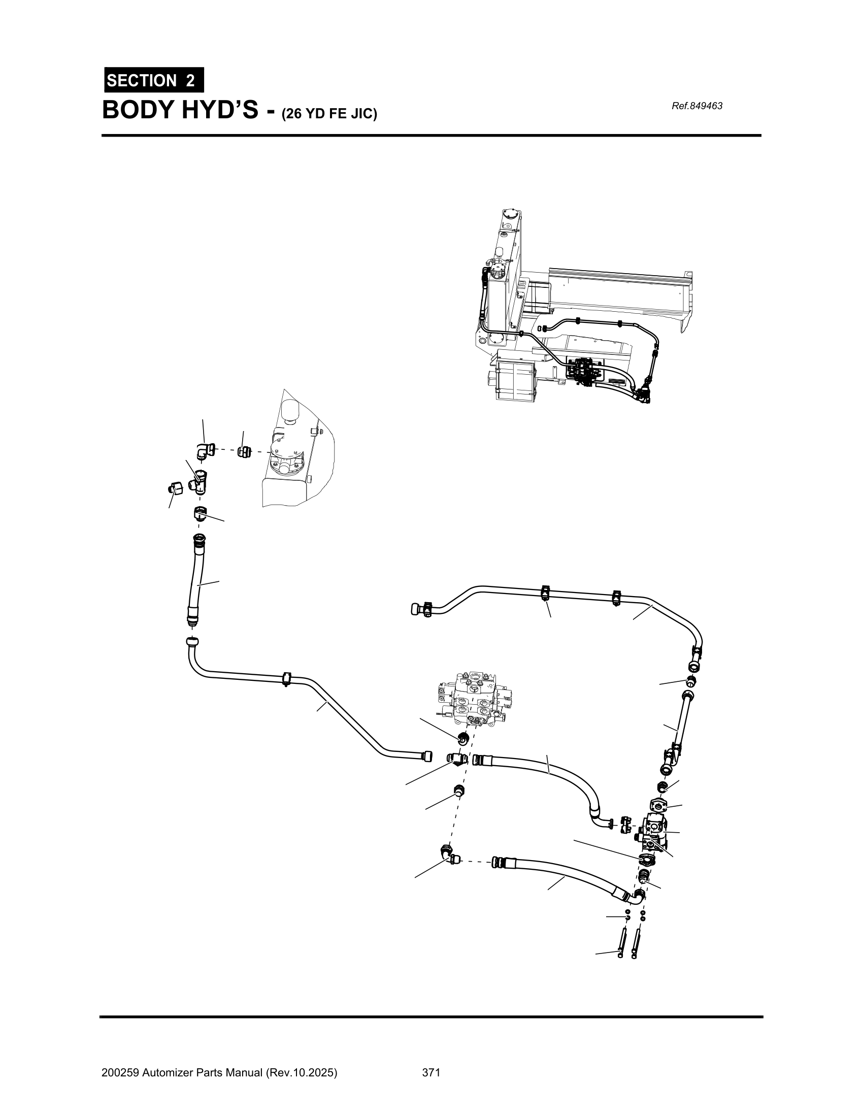 Body lift hyd’s (26Yd.