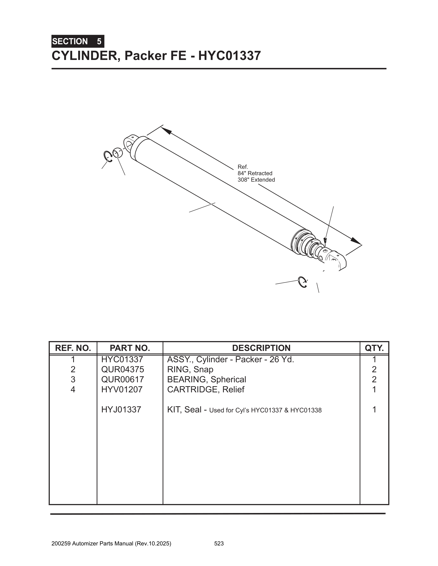 Cylinder (Body Tilt, HYC01433, HYC01422, HYC01459)