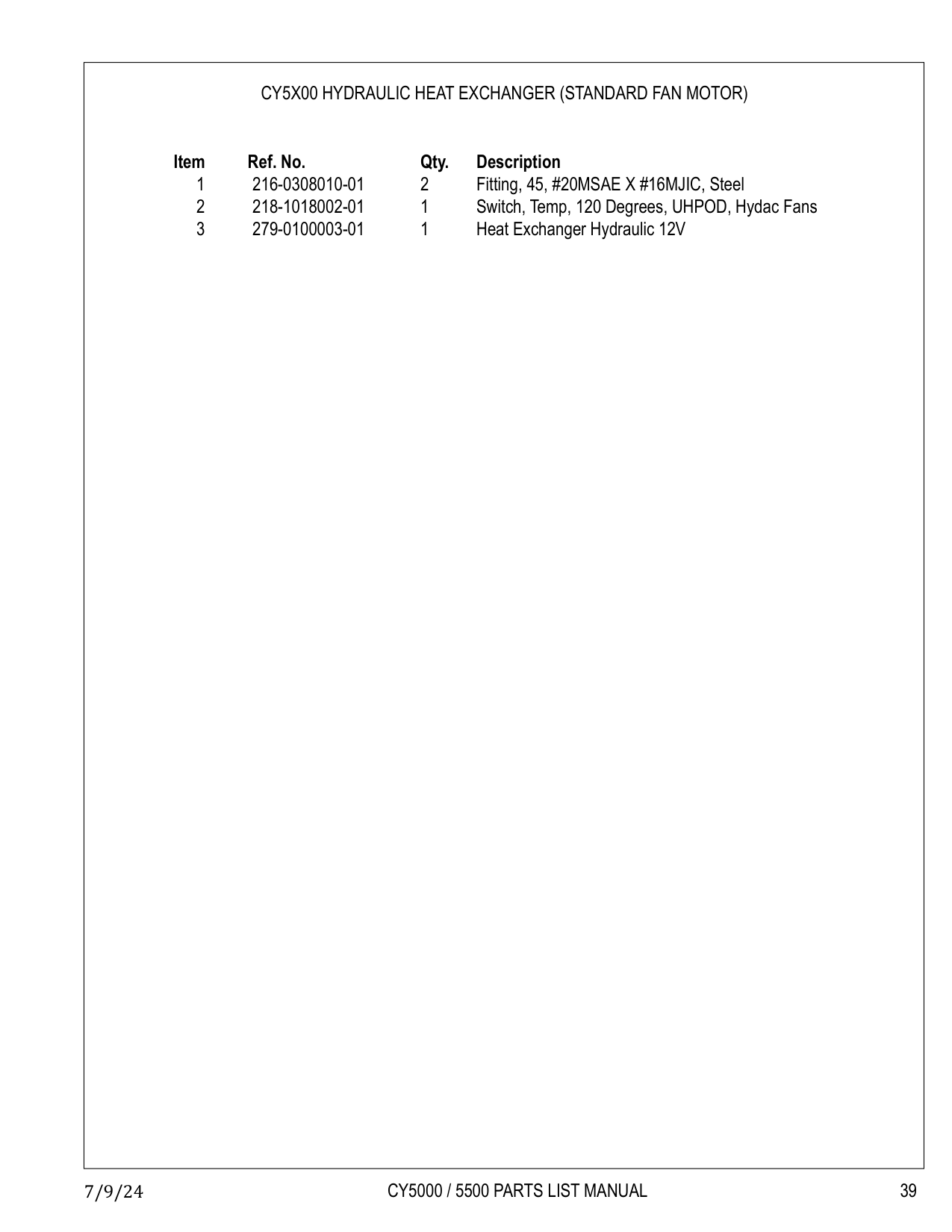 Heat Exchanger Hydraulic 12V