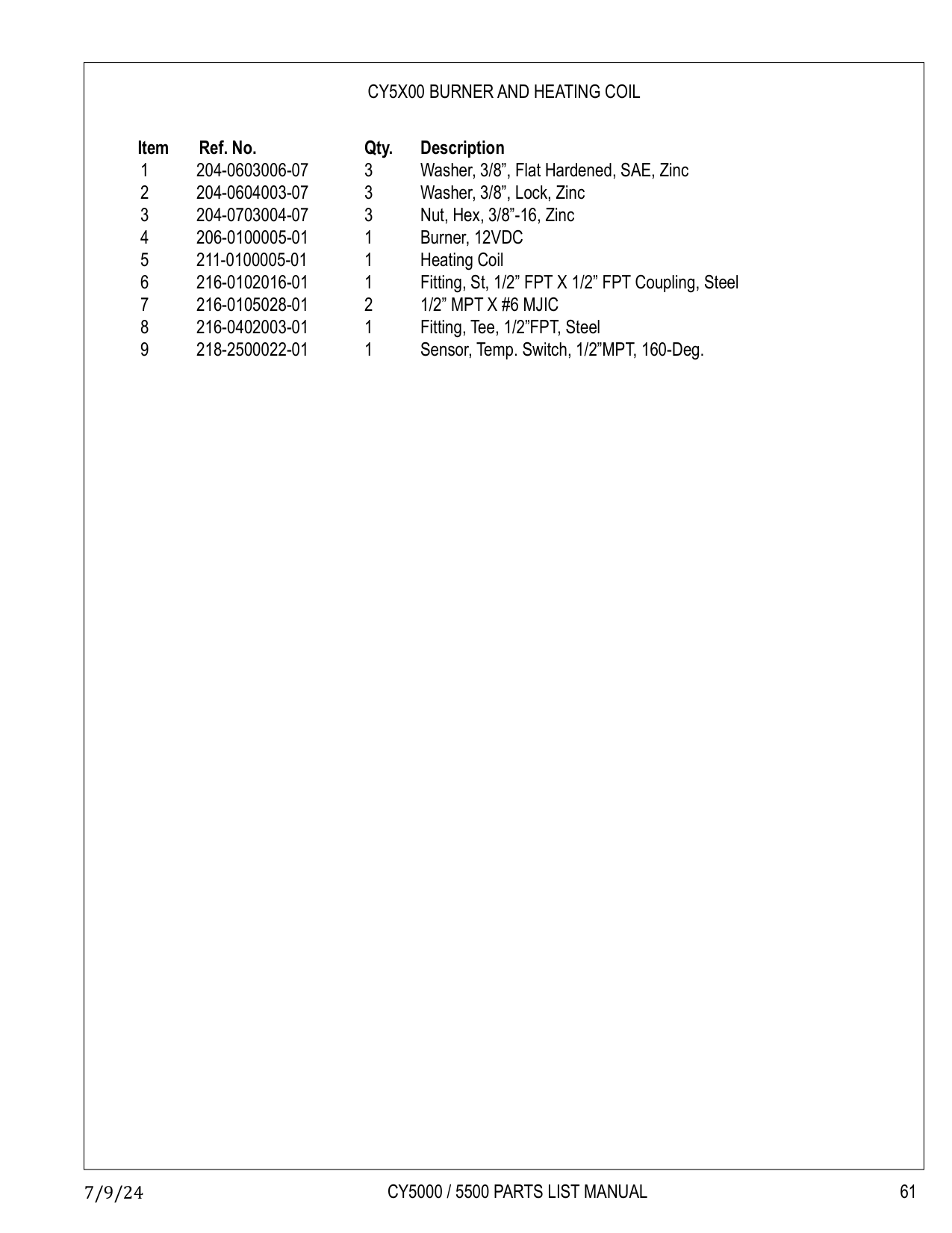 Sensor, Temp. Switch, 1/2”MPT, 160-Deg.