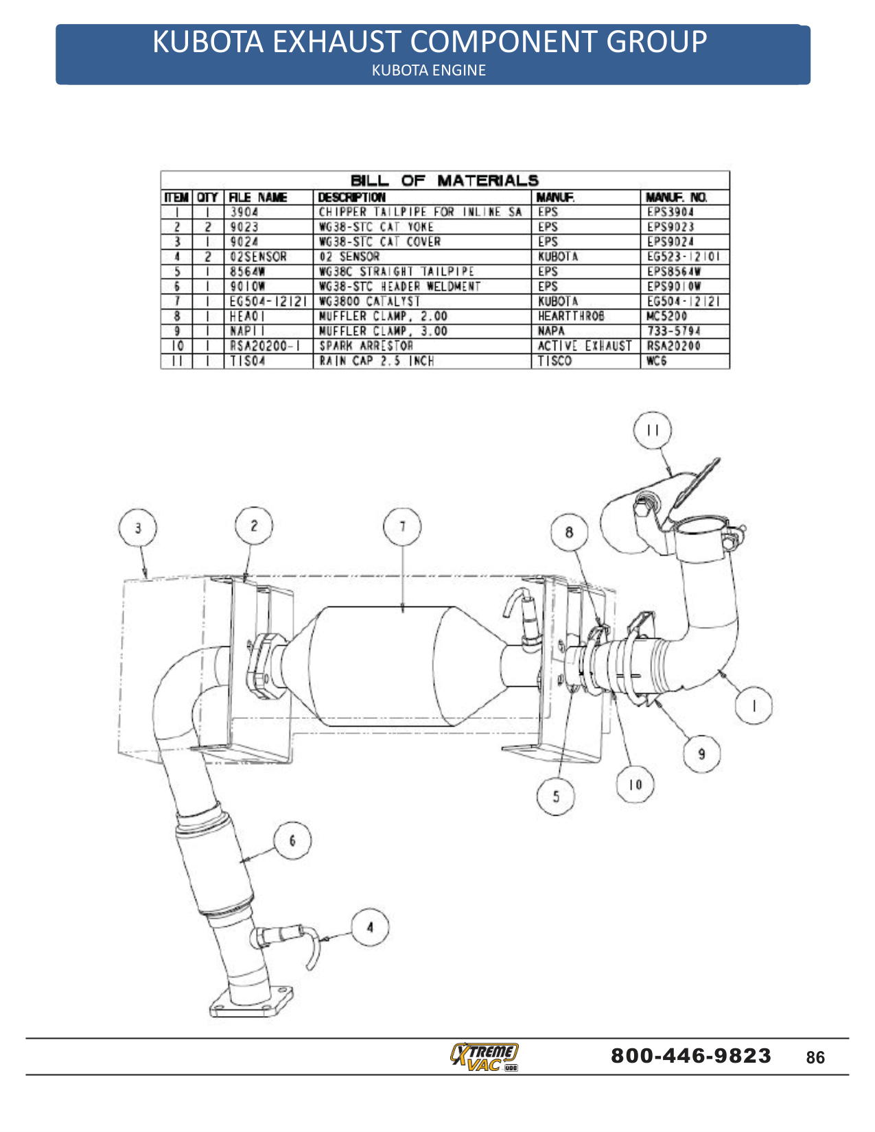 Kubota Exhuast Component Group