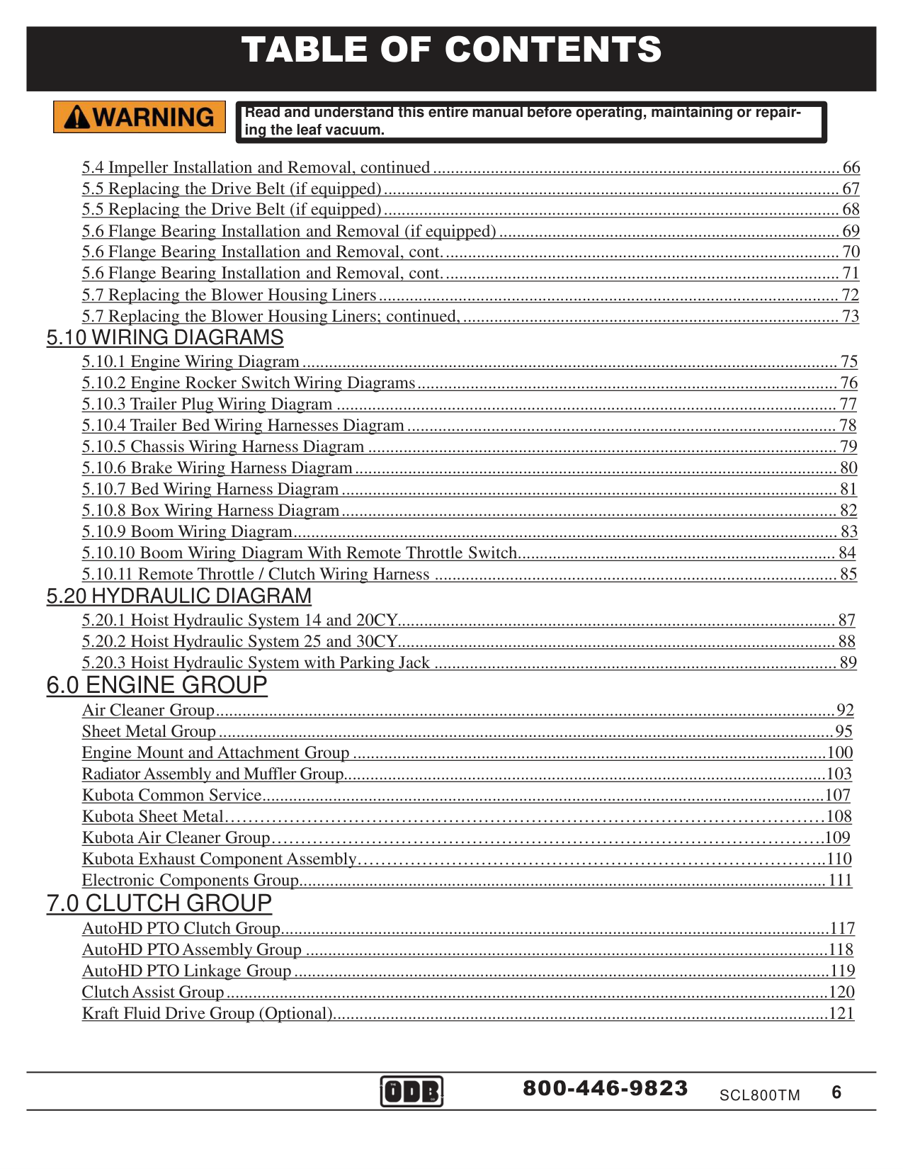 Impeller Installation and Removal, continued............................................................................................ 66