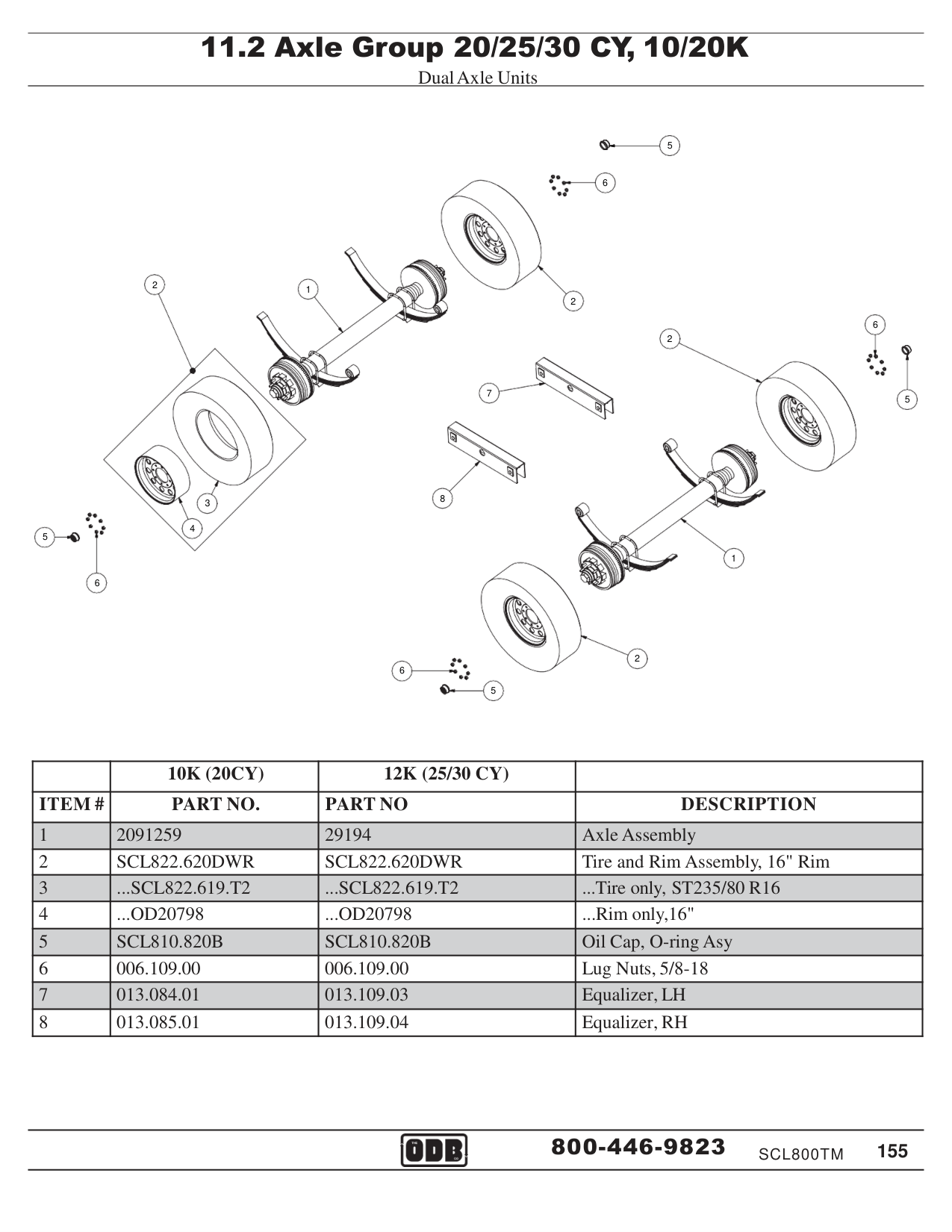Axle Group 20/25/30 CY, 10/20K