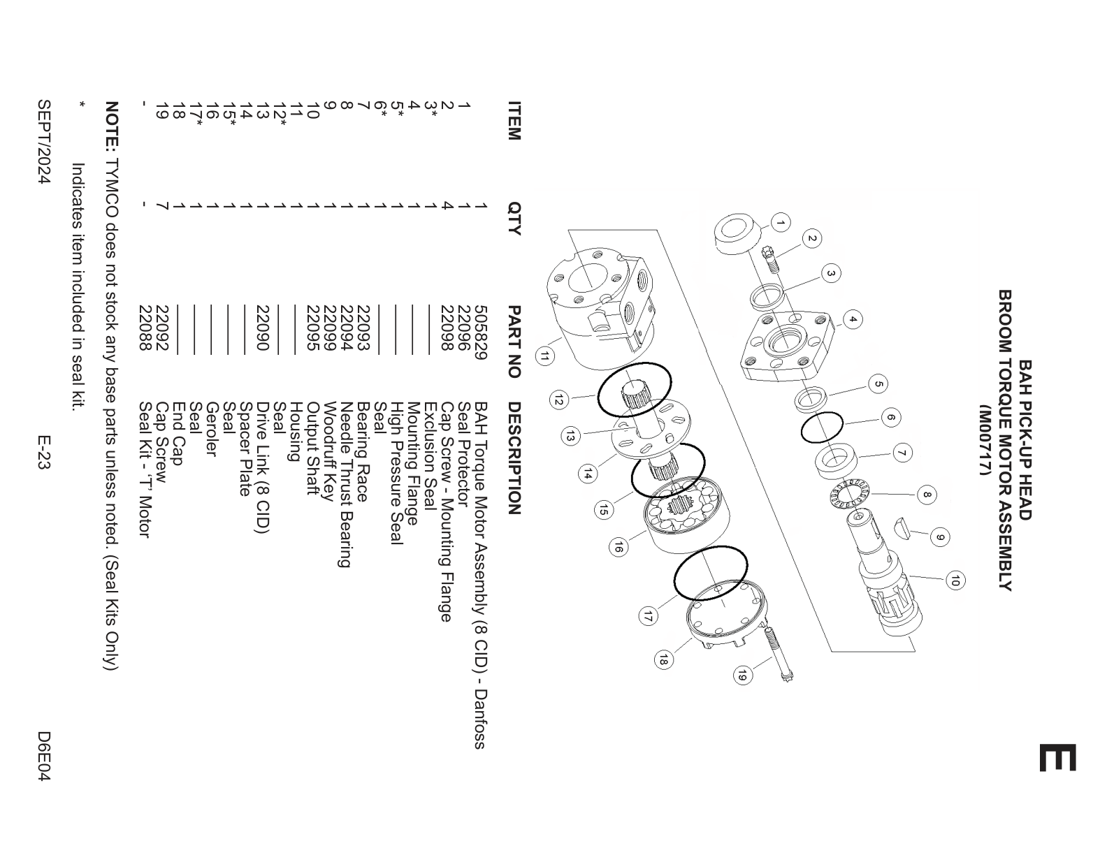 BAH PICK-UP HEAD — BROOM TORQUE MOTOR ASSEMBLY — (M00717)