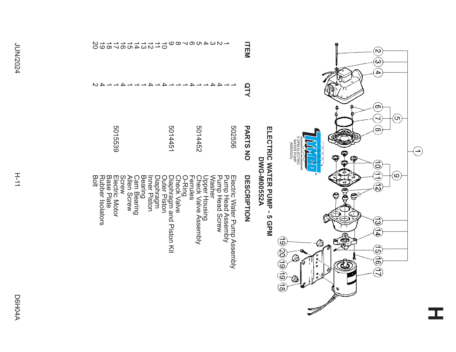 5 GPM ELECTRIC — WATER PUMP — (M00552A)