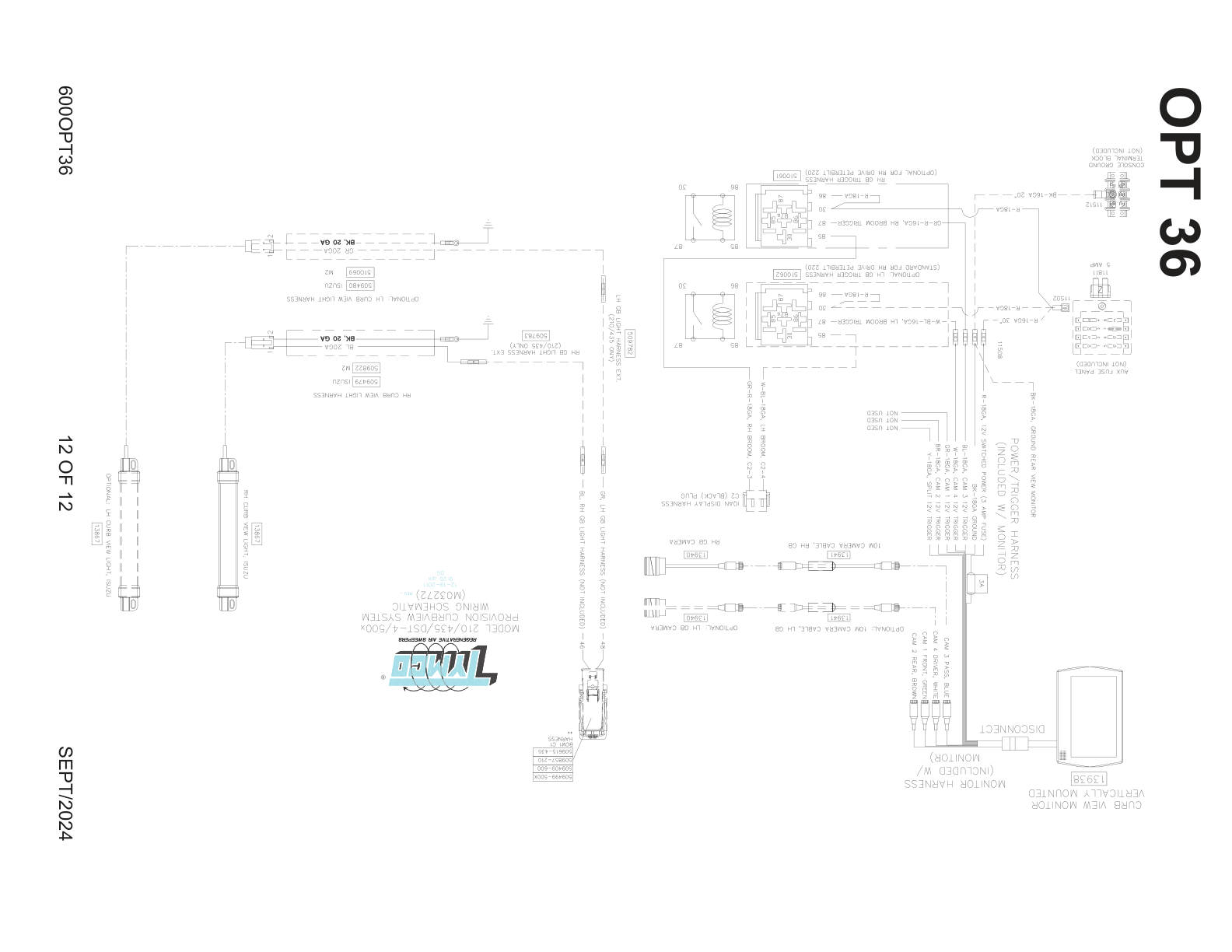 ALL TYMCO MODELS — SKID BUMPER EXTENSION SET ASSEMBLY PARTS LIST — DWG-M01729