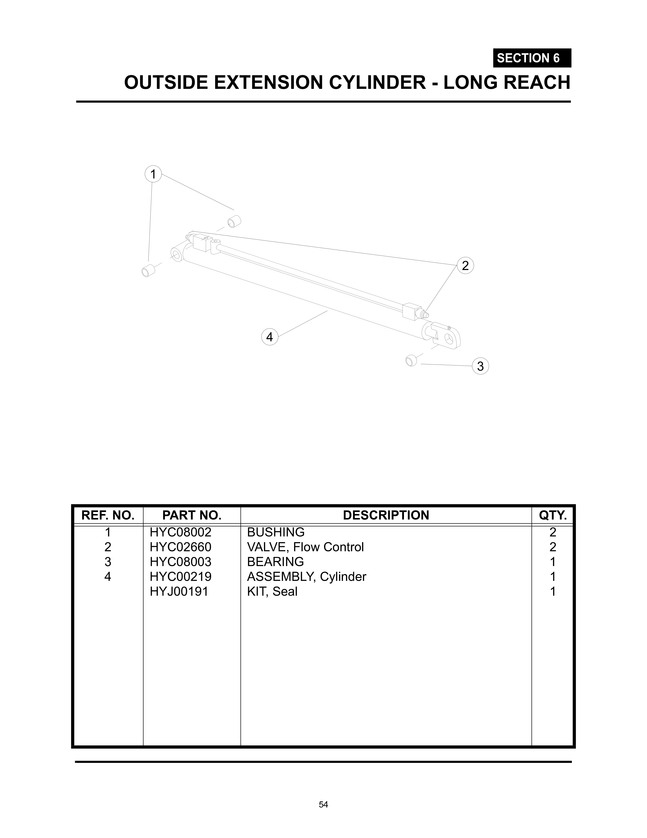 Outside Extension Cylinder - Long Reach
