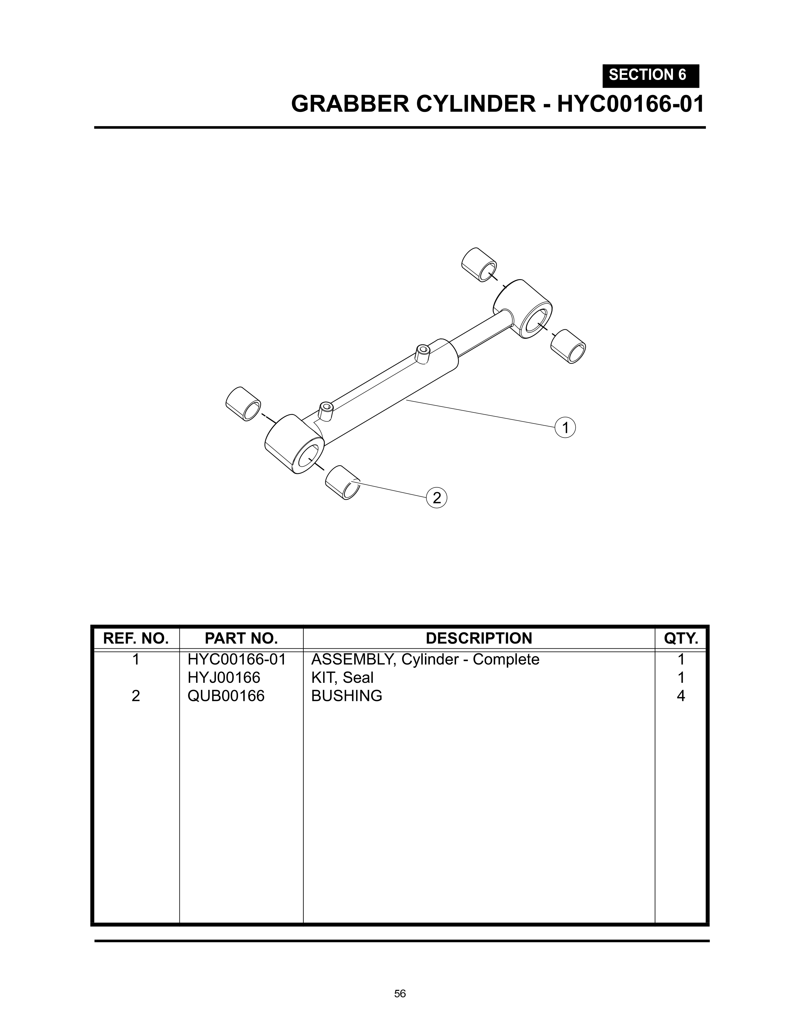 Grabber Cylinder - HYC00166-01