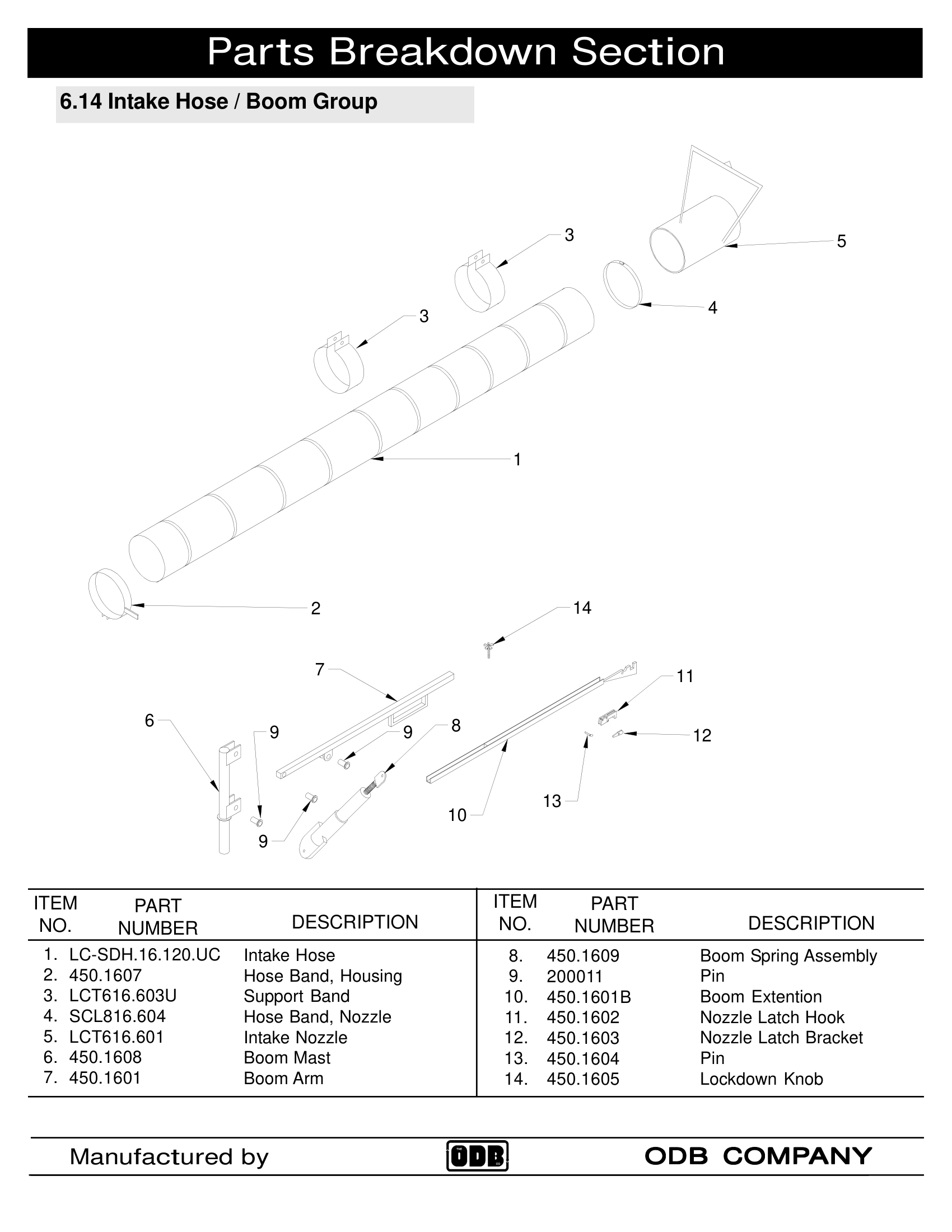 Intake Hose / Boom Group