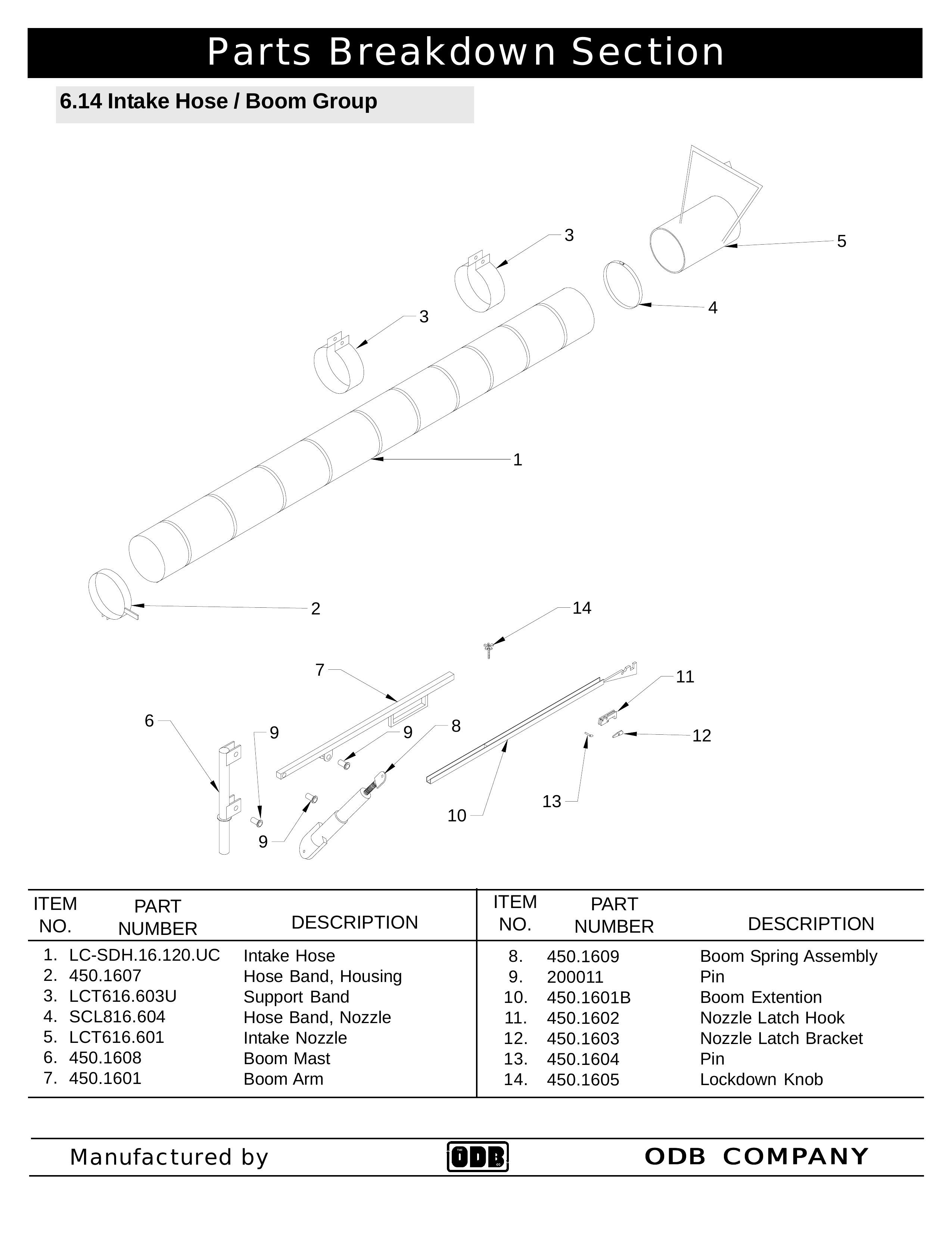 Intake Hose / Boom Group
