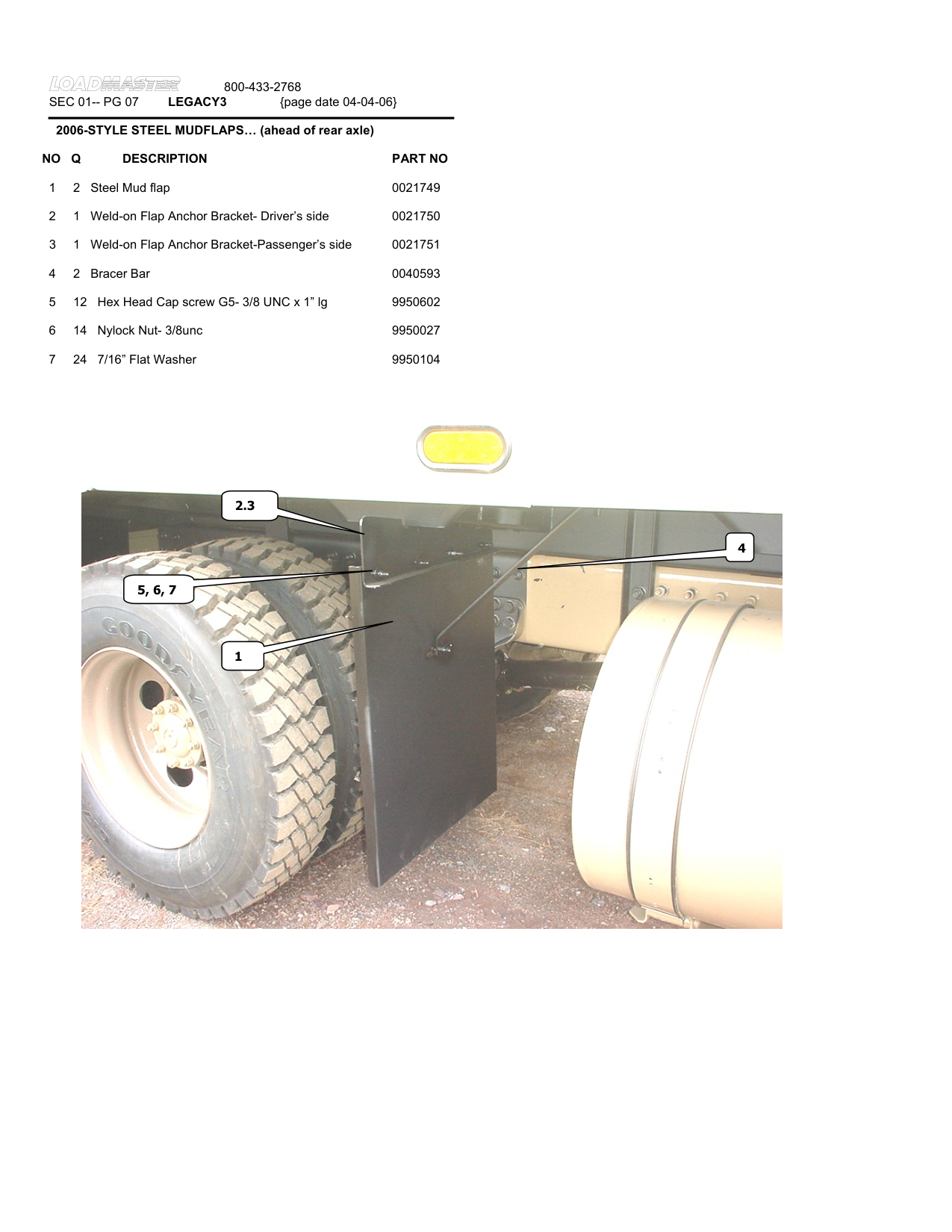 2006-STYLE STEEL MUDFLAPS… (ahead of rear axle)