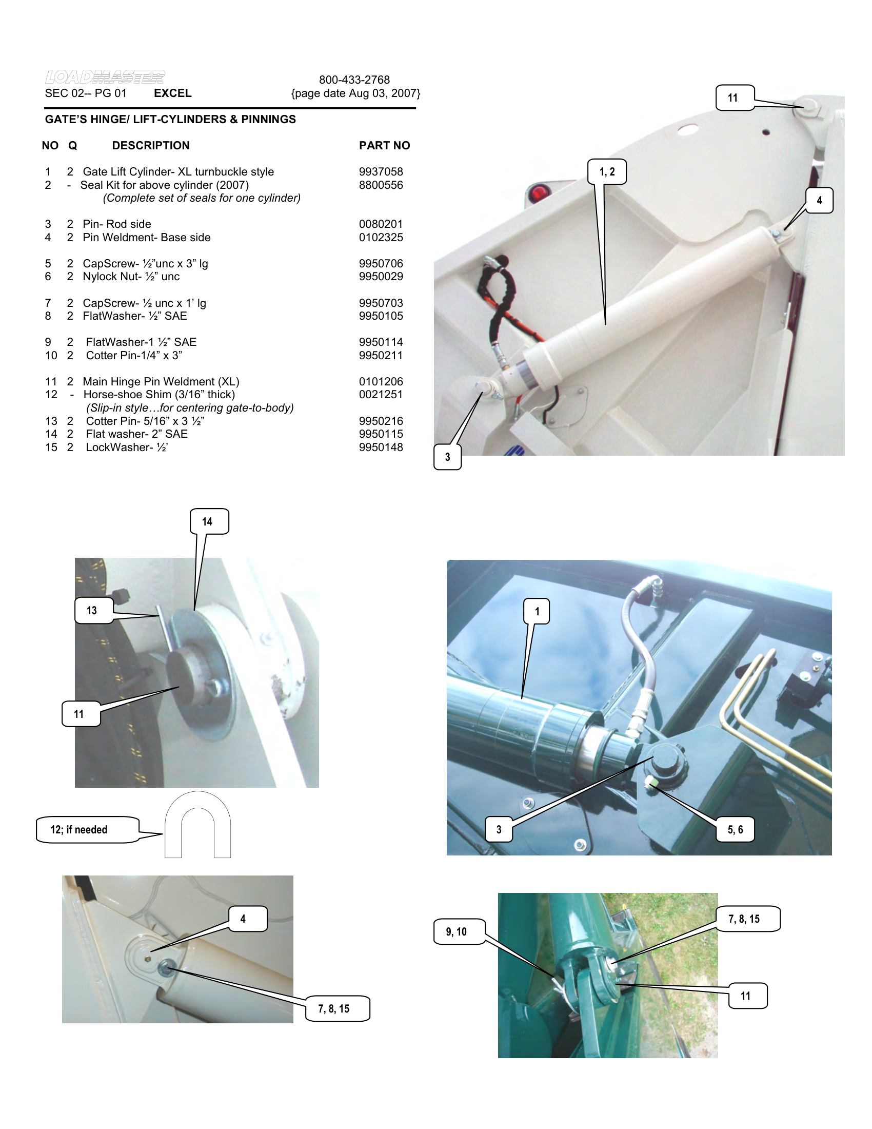 GATE’S HINGE/ LIFT-CYLINDERS &amp; PINNINGS