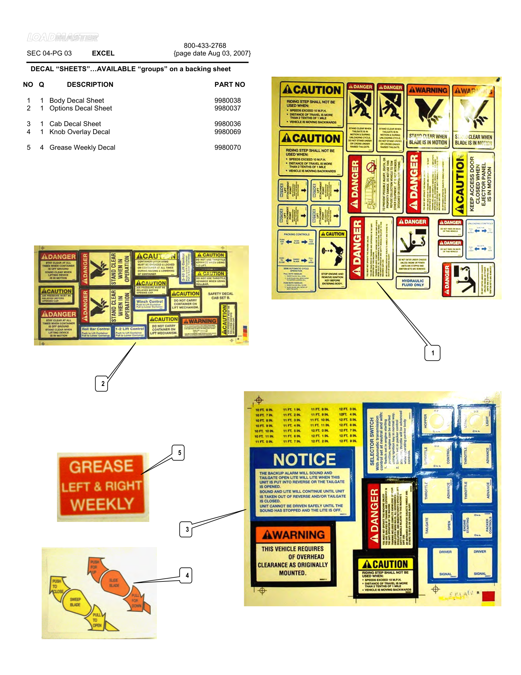 DECAL “SHEETS”…AVAILABLE “groups” on a backing sheet