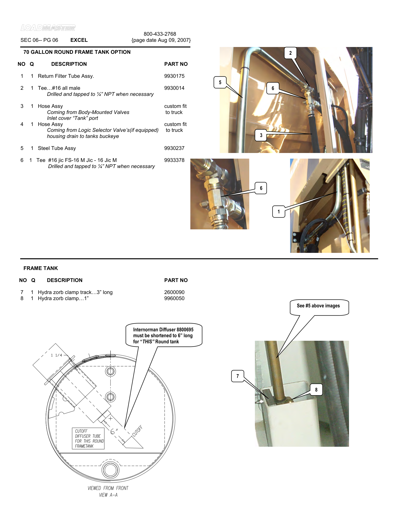 70 GALLON ROUND FRAME TANK OPTION