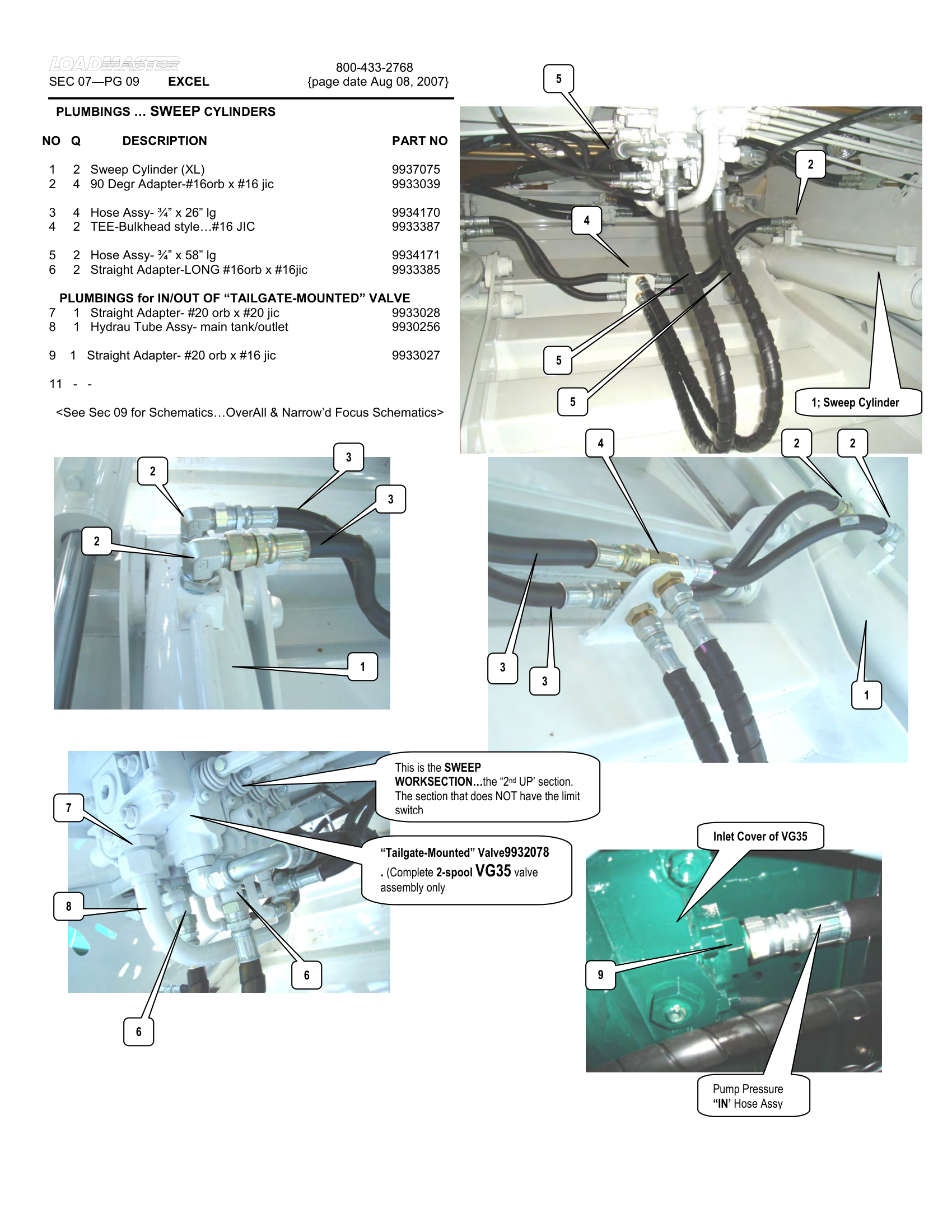 PLUMBINGS … SWEEP CYLINDERS