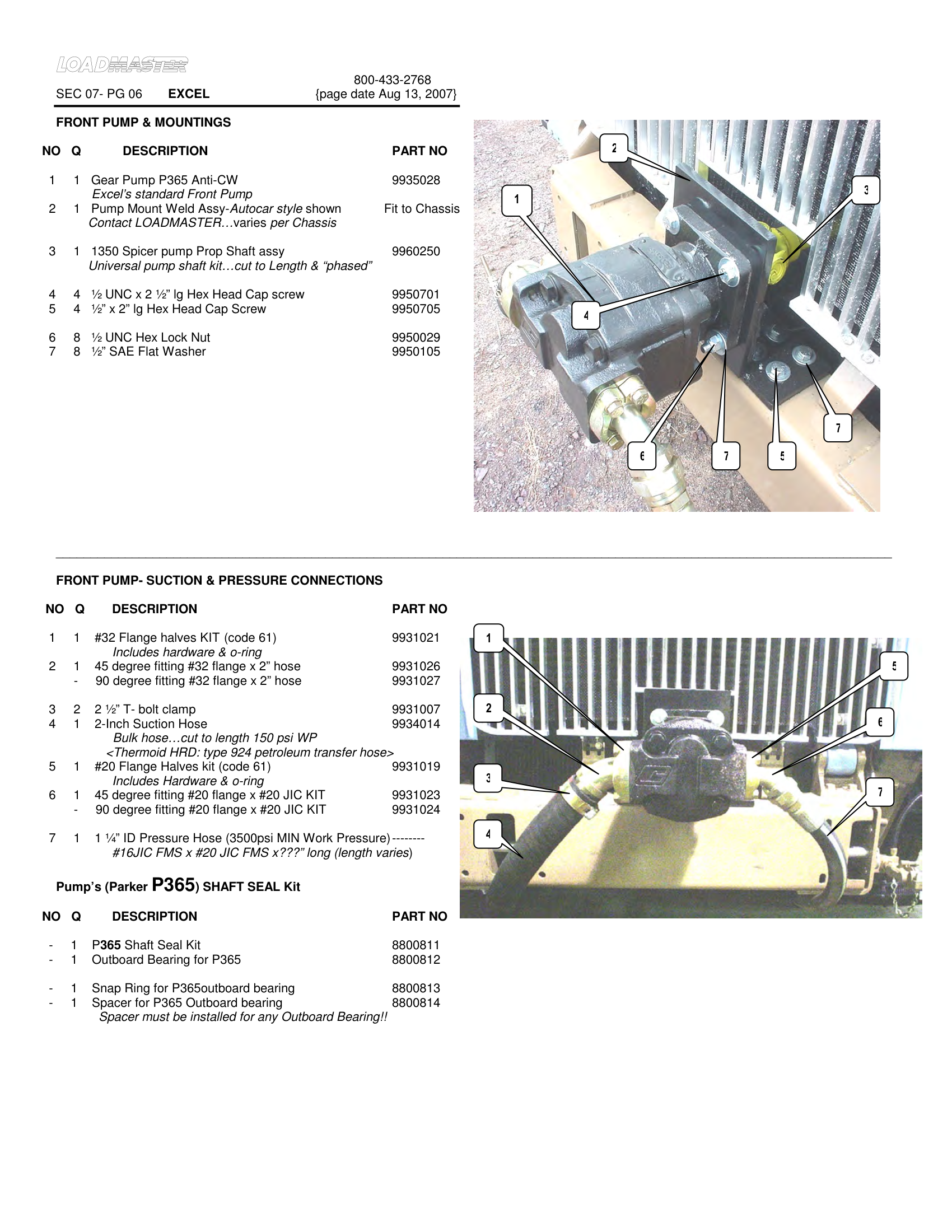 FRONT PUMP &amp; MOUNTINGS