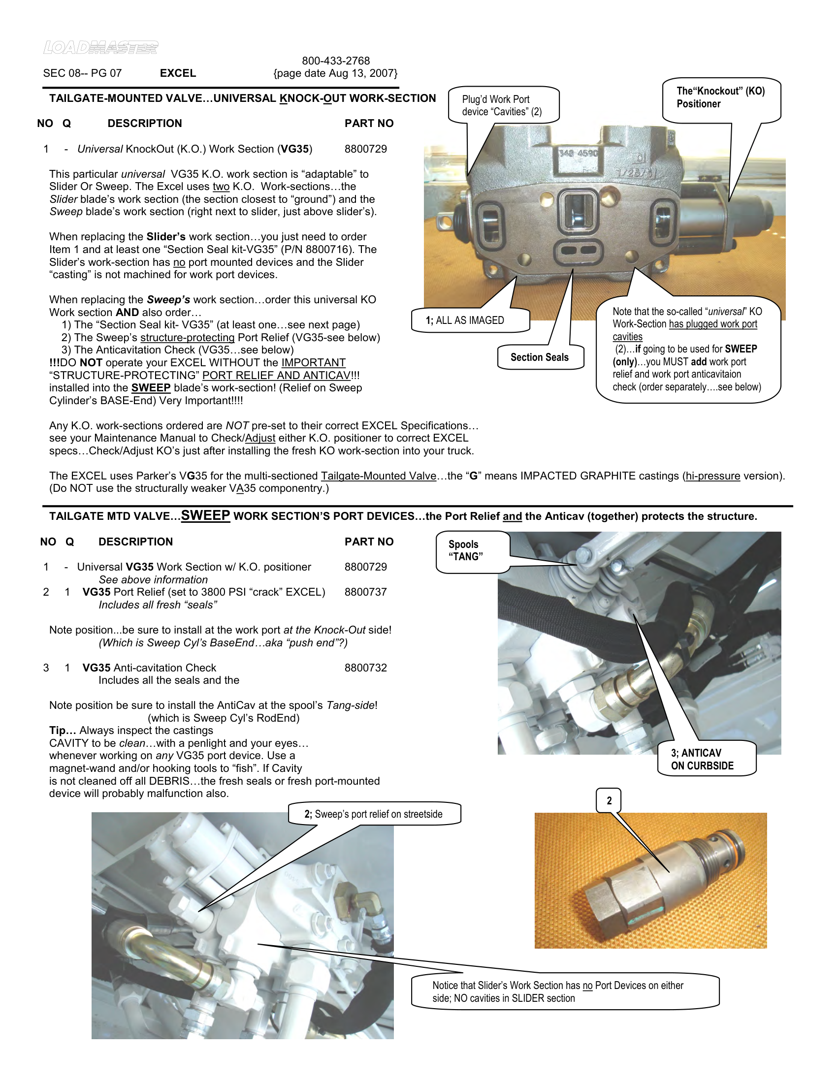 TAILGATE-MOUNTED VALVE…UNIVERSAL KNOCK-OUT WORK-SECTION