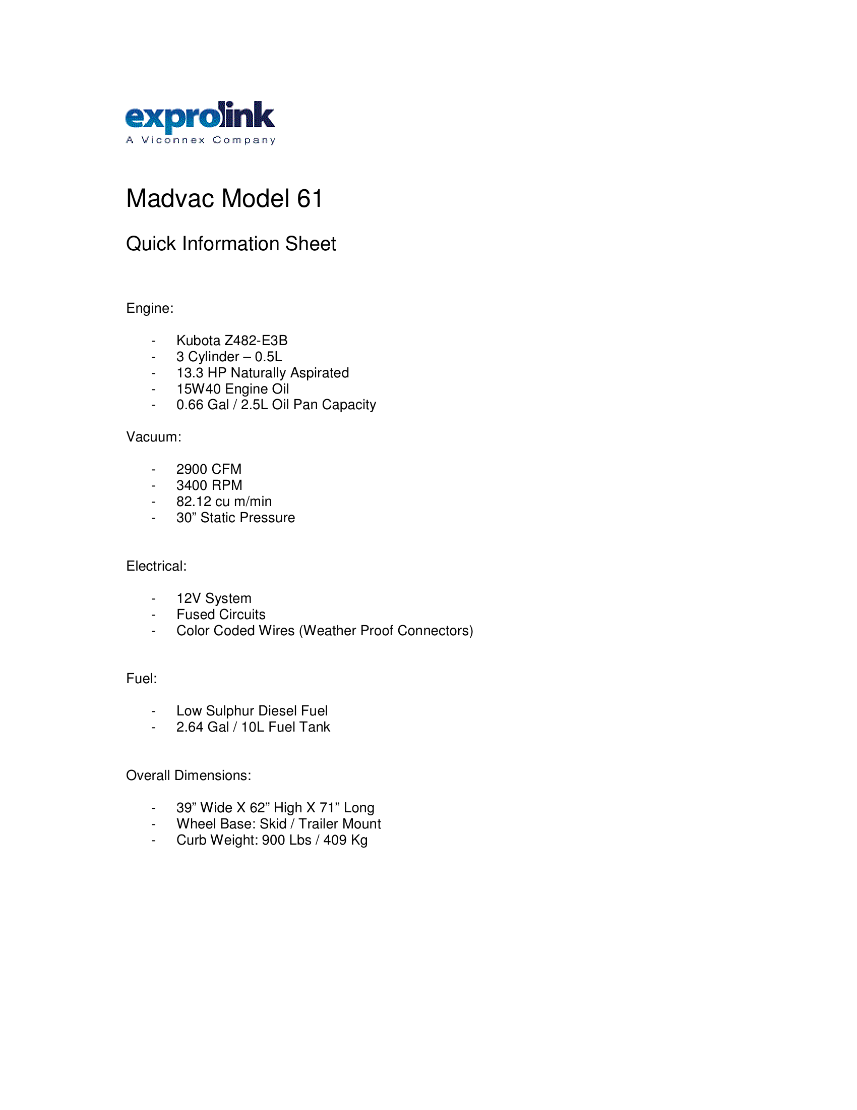 Quick Information Sheet - 61