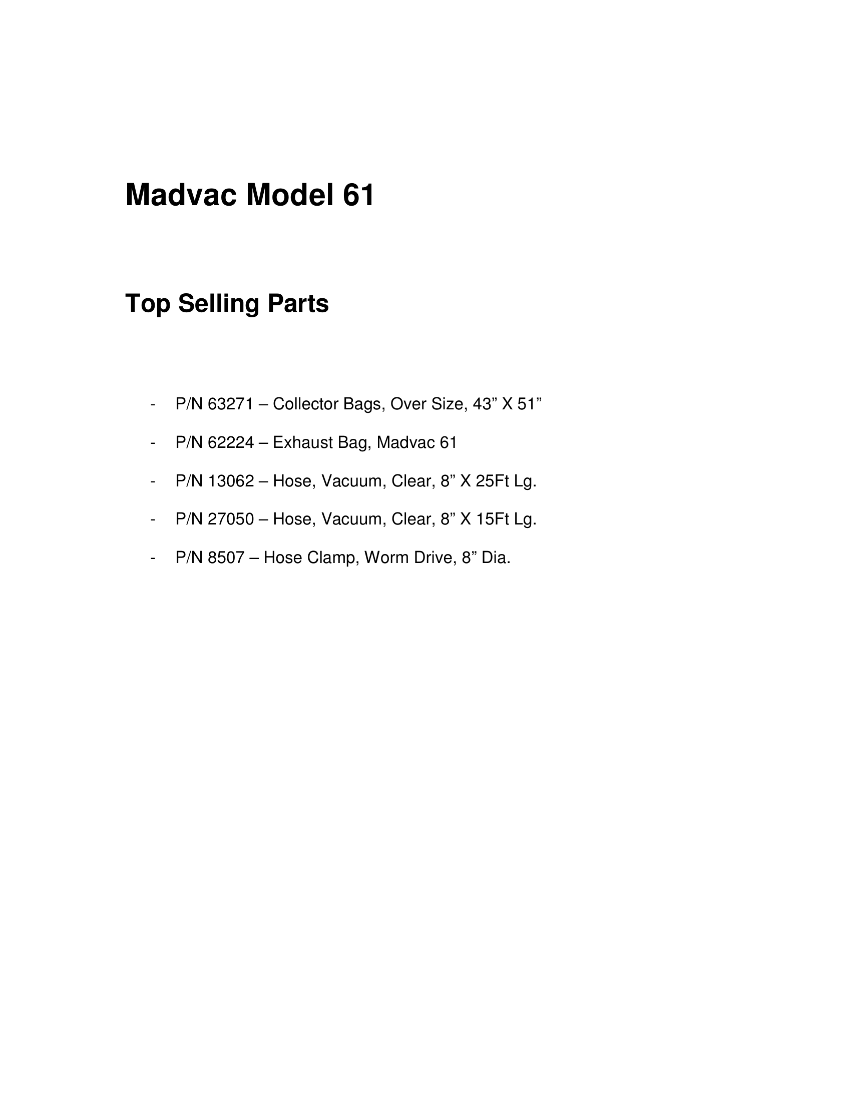 Top Selling Parts - 61