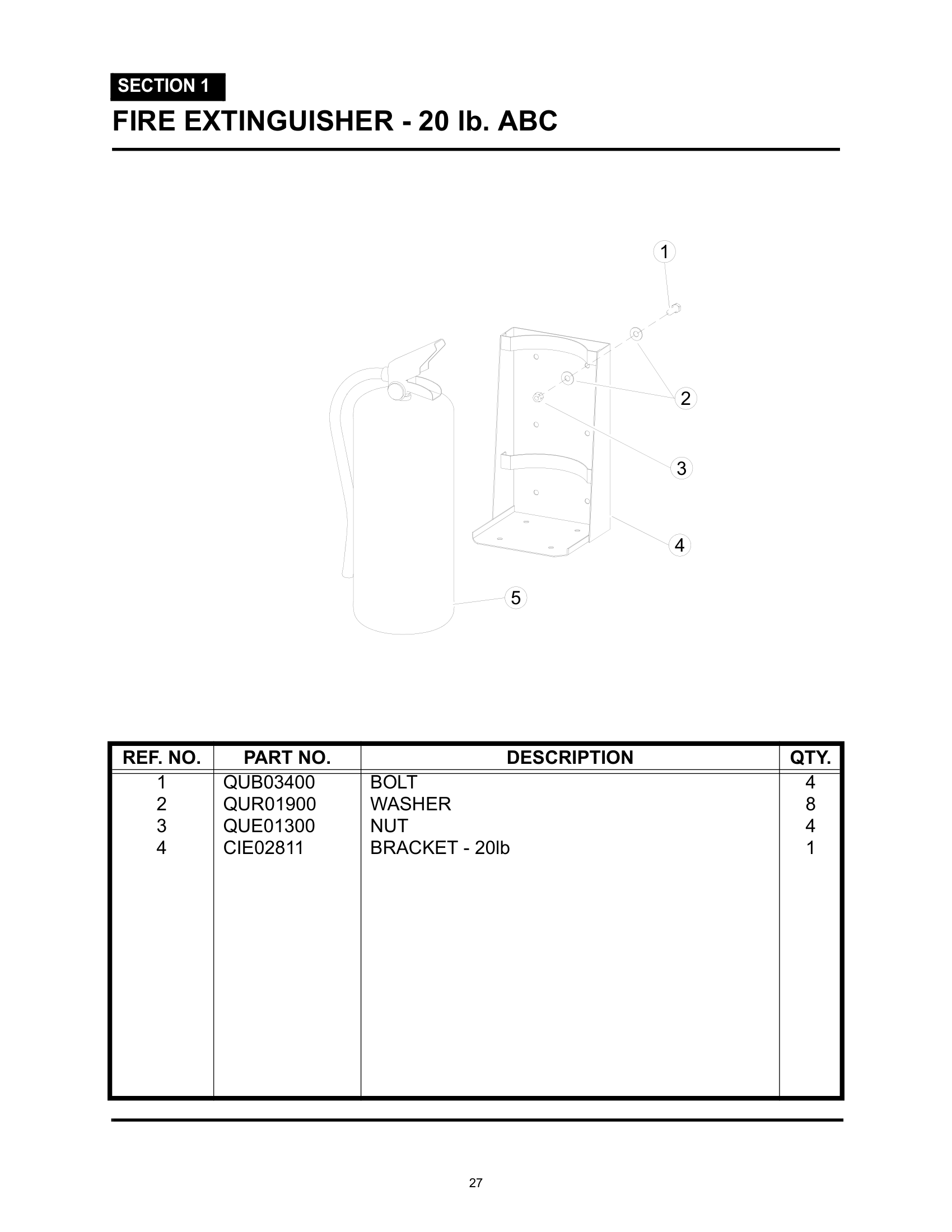 FIRE EXTINGUISHER - 20 lb. ABC