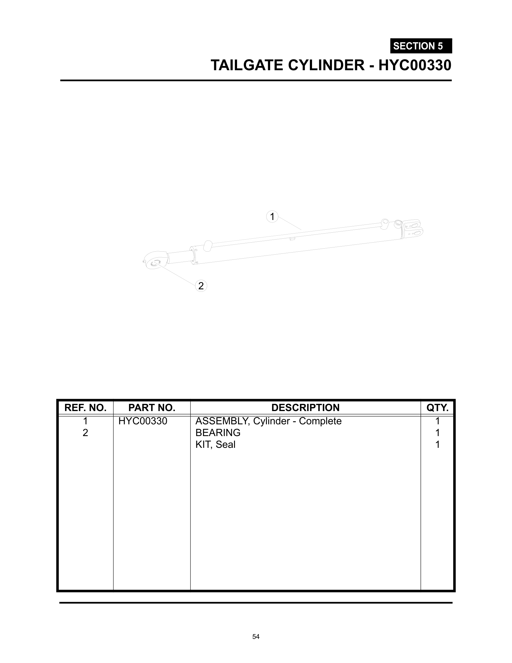 TAILGATE CYLINDER - HYC00330