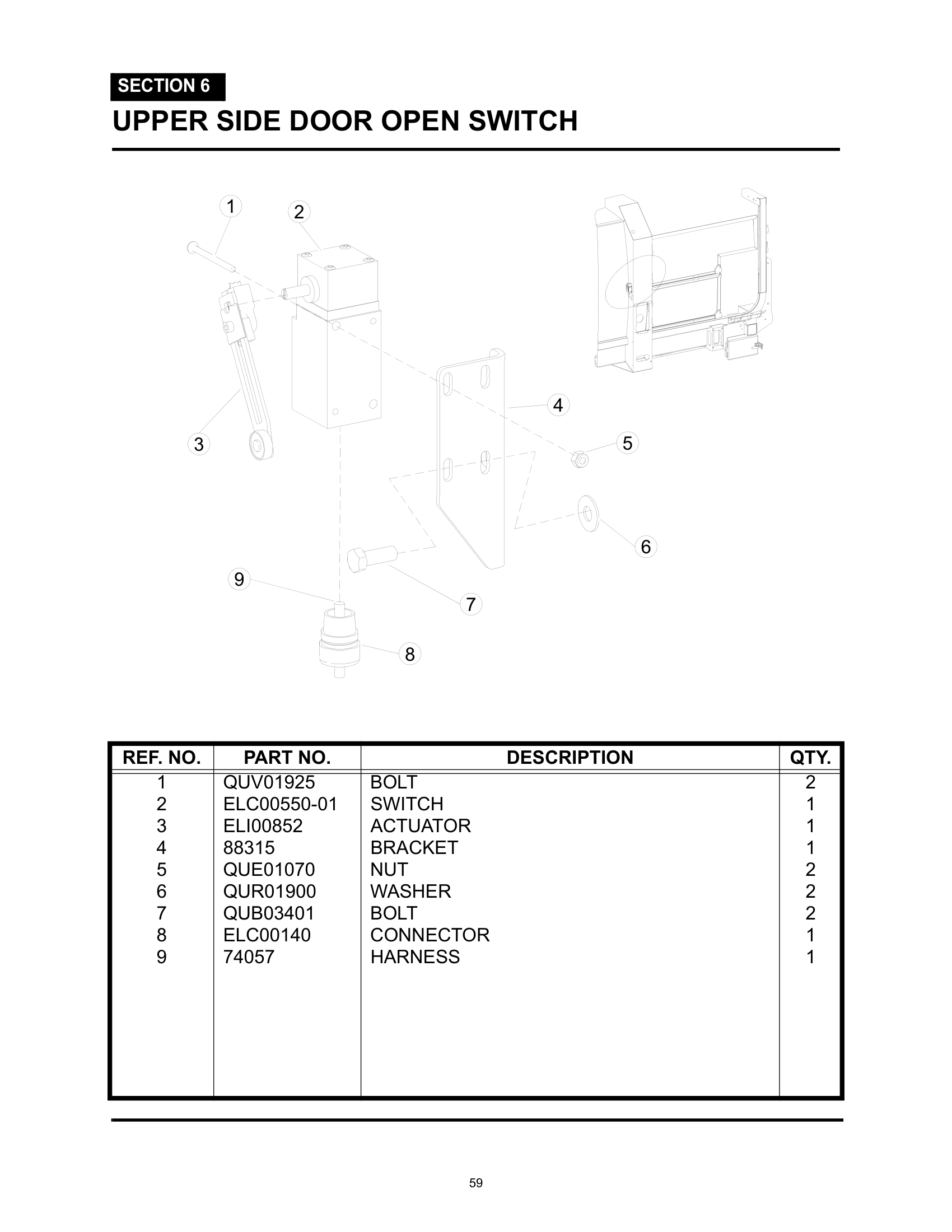 UPPER SIDE DOOR OPEN SWITCH