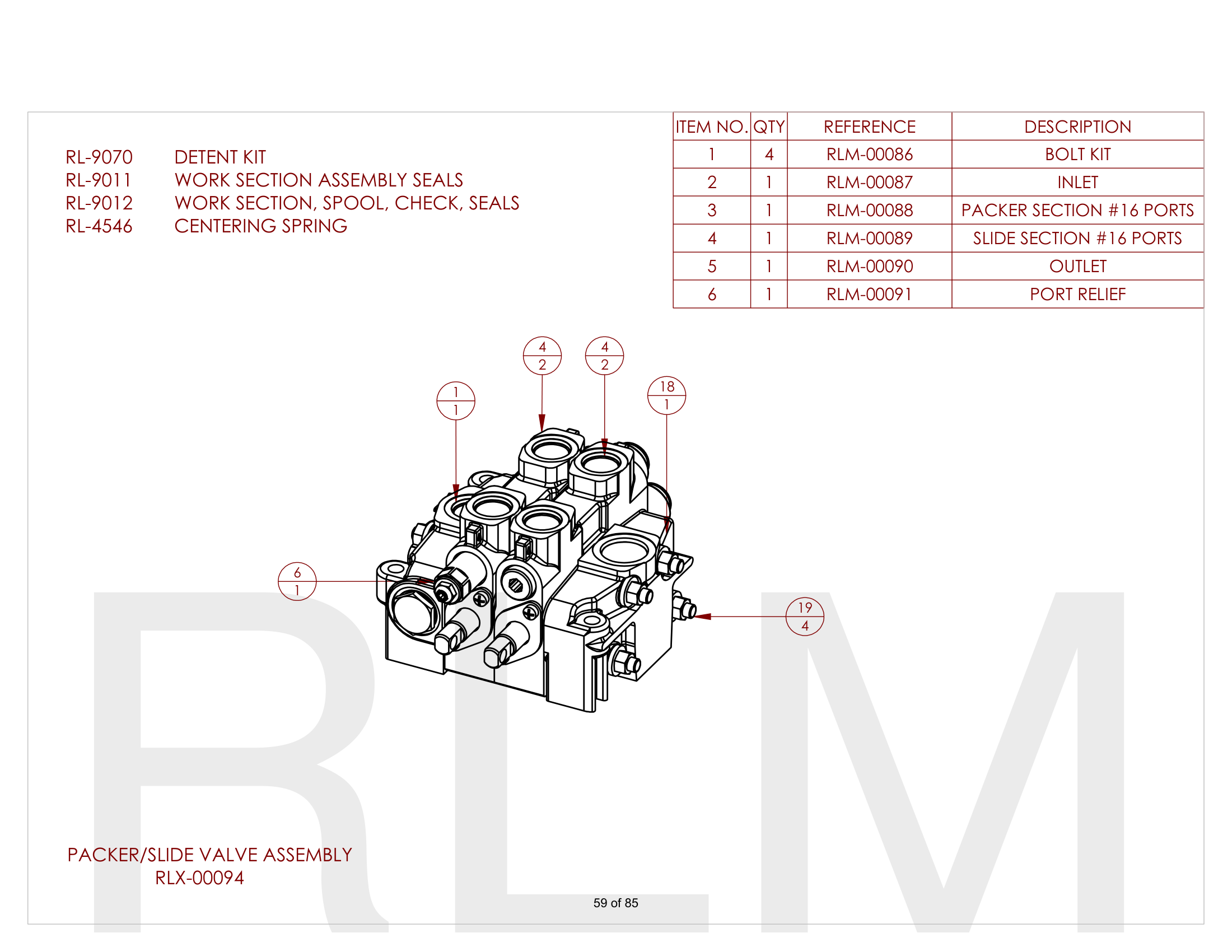 Reeving/Packer-Slide Valve