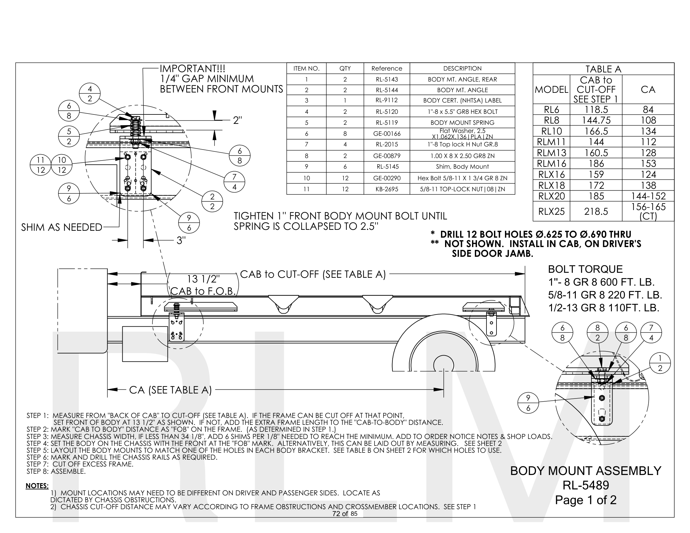 Body Mount Assembly