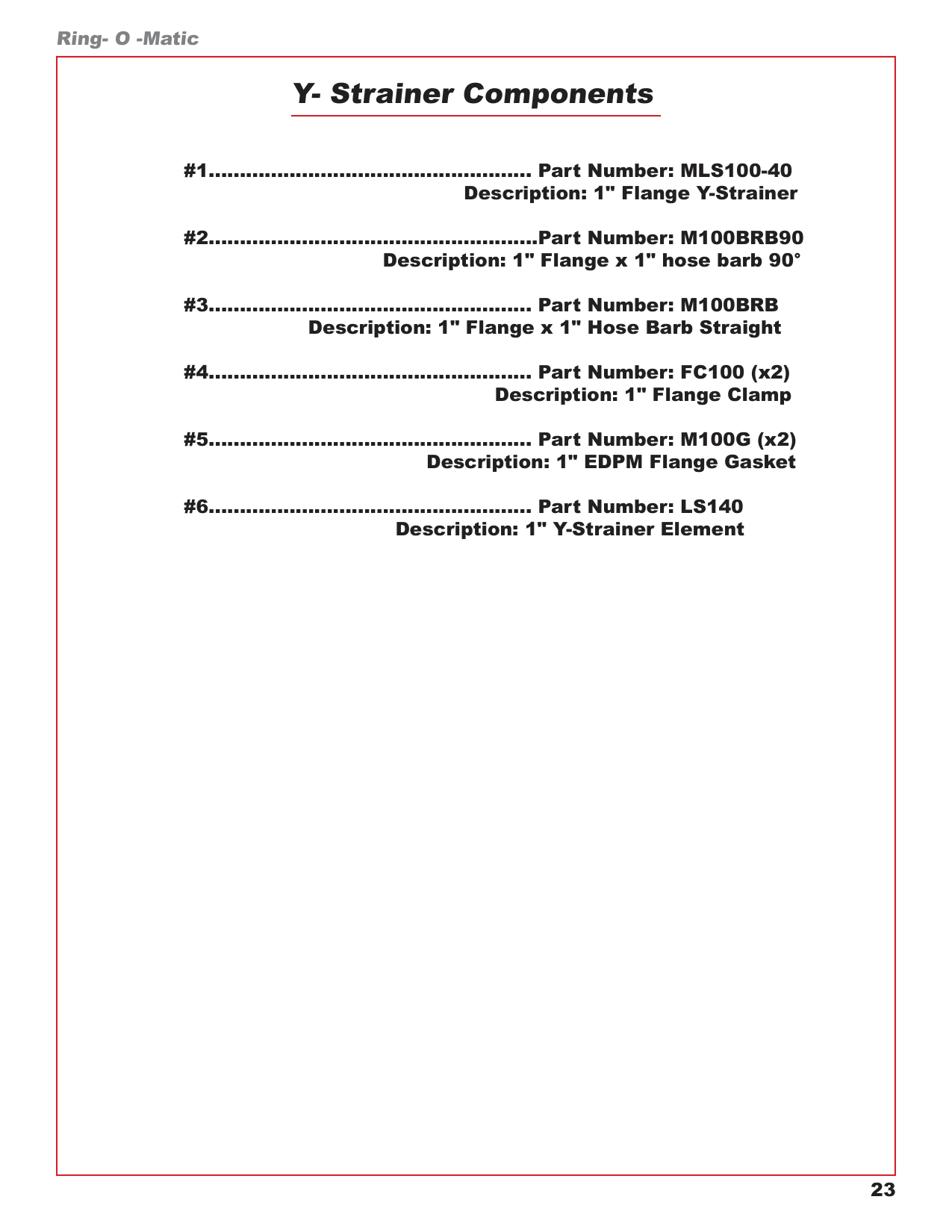 Y- Strainer Components