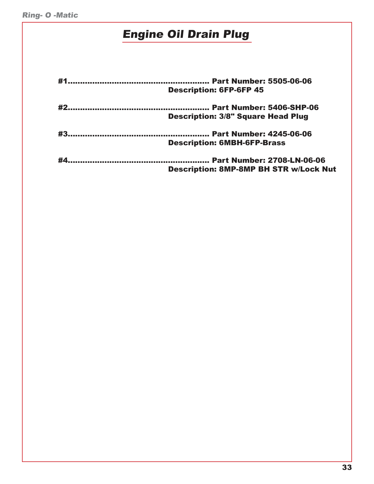 Engine Oil Drain Plug