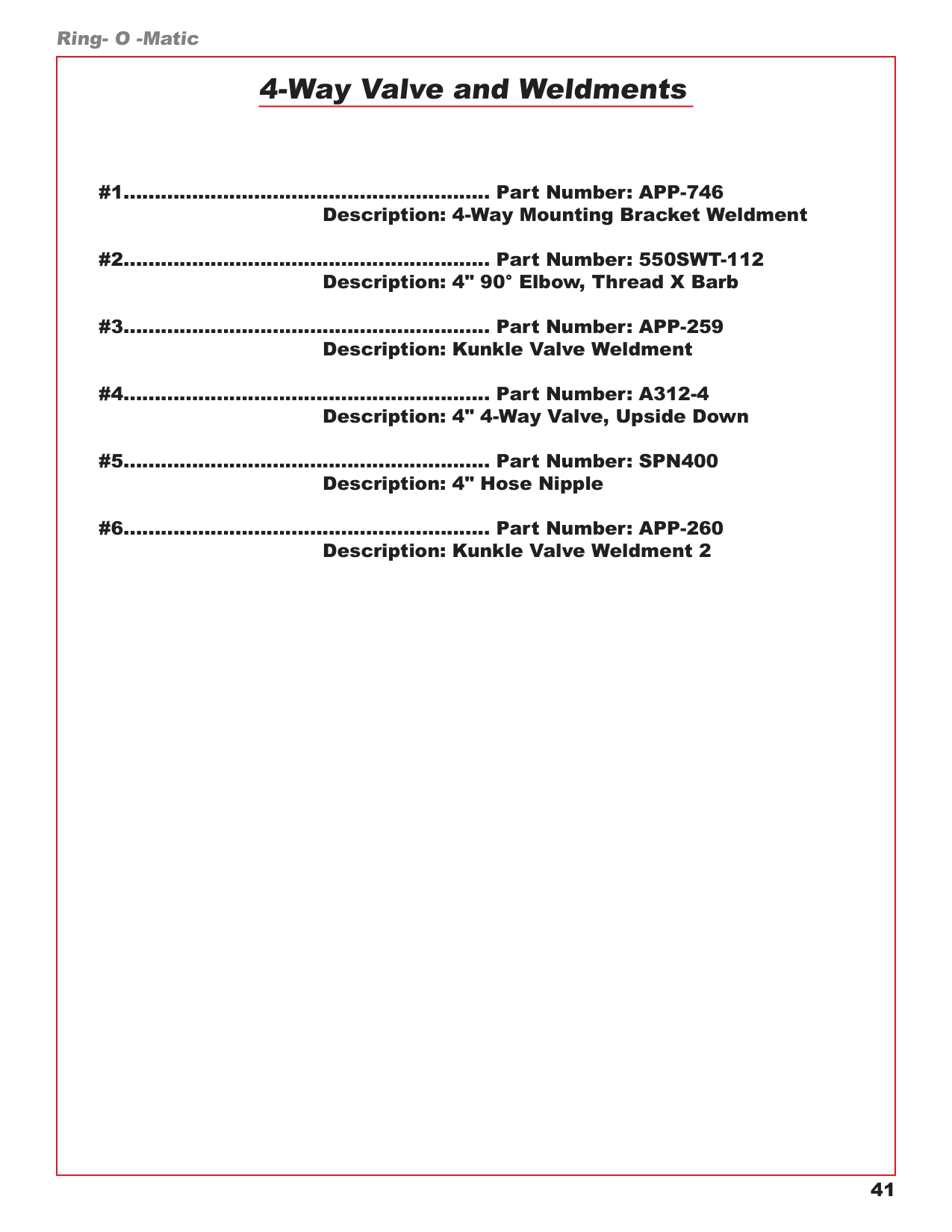 4-Way Valve and Weldments