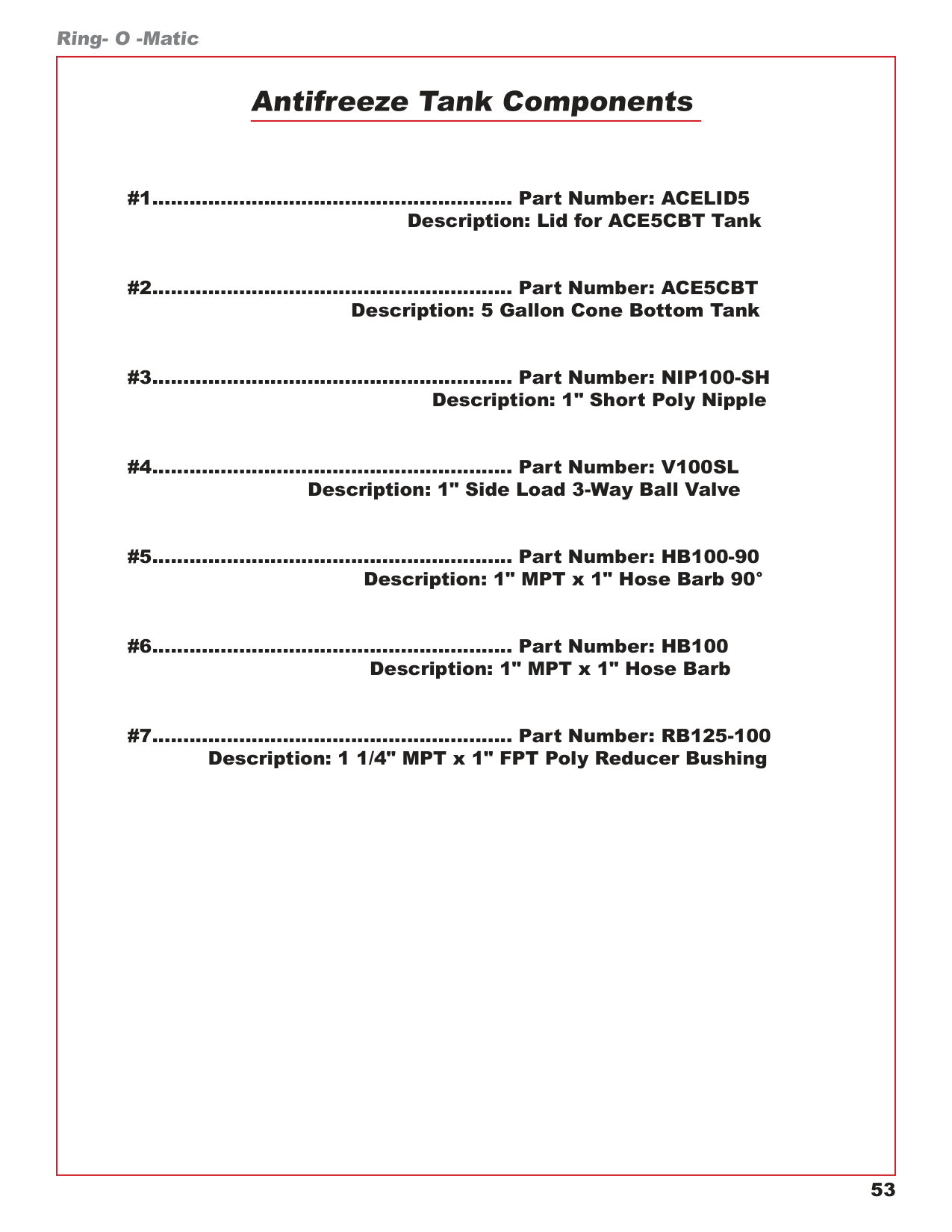 Antifreeze Tank Components