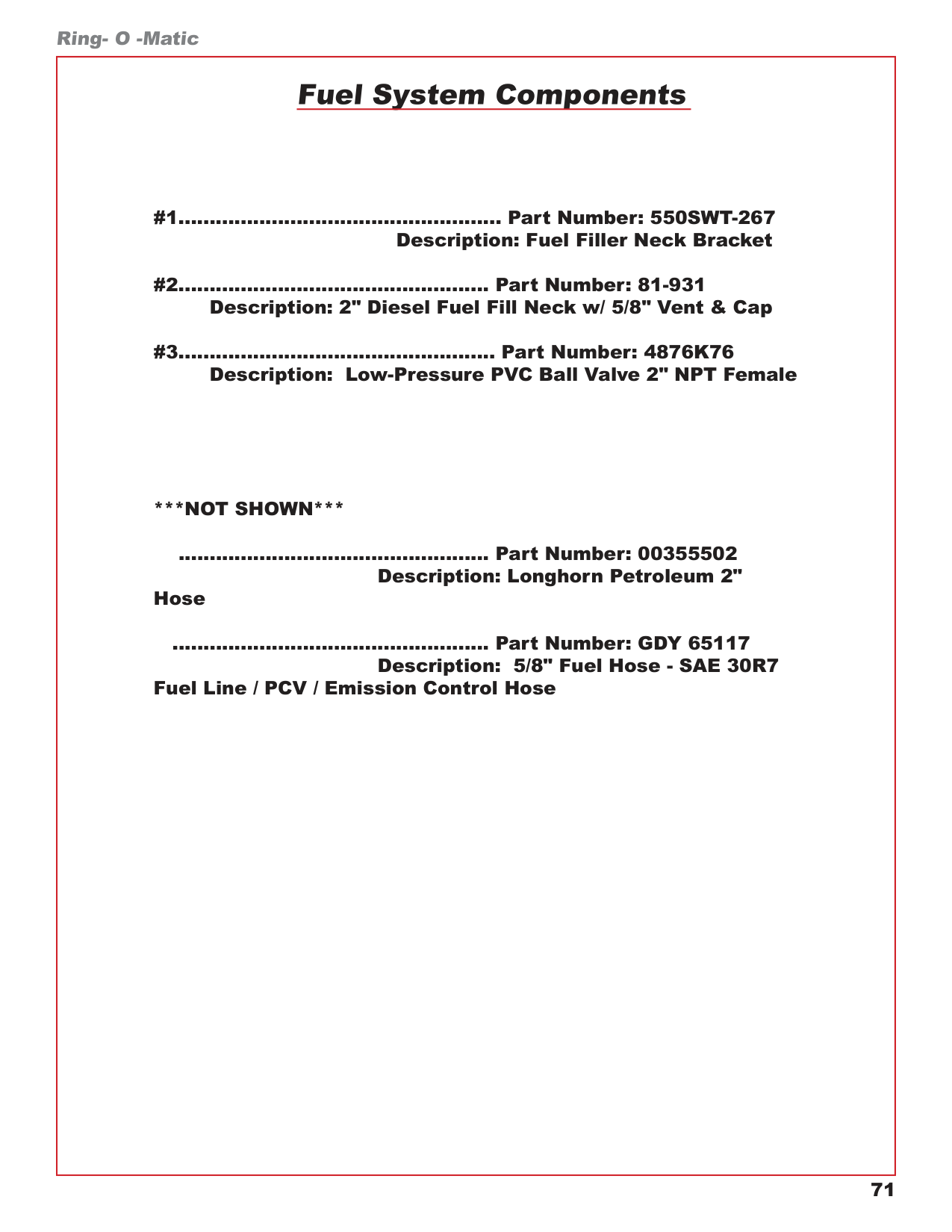 Fuel System Components