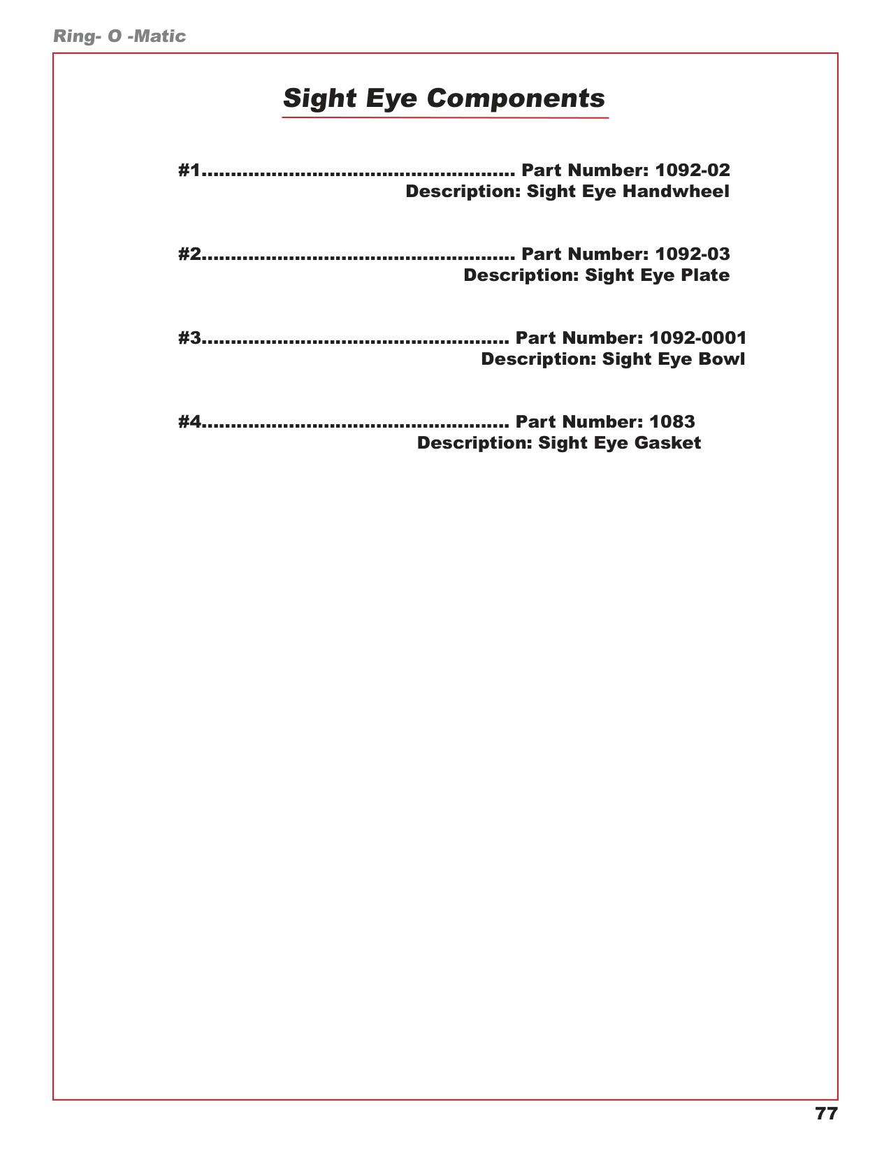 Sight Eye Components