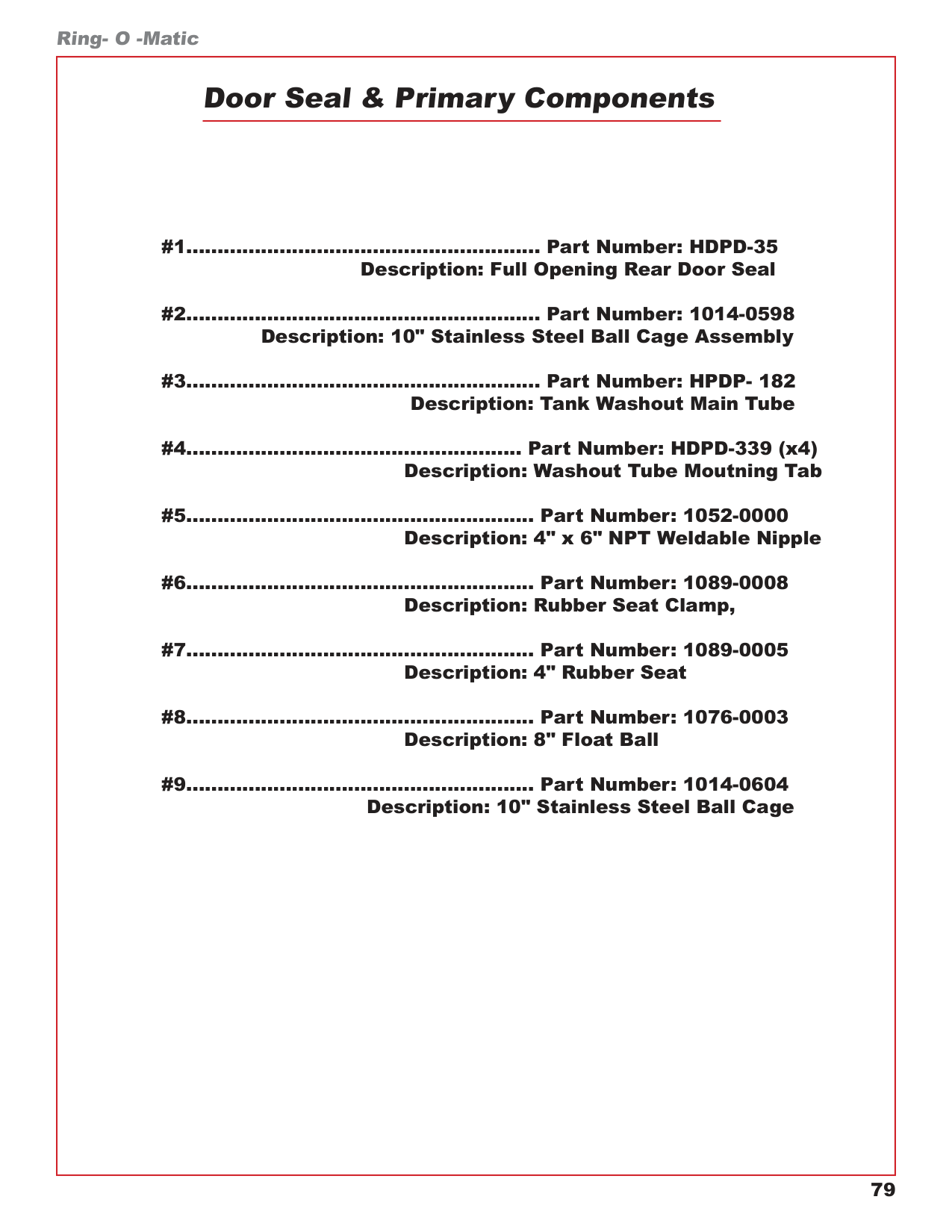 Door Seal & Primary Components