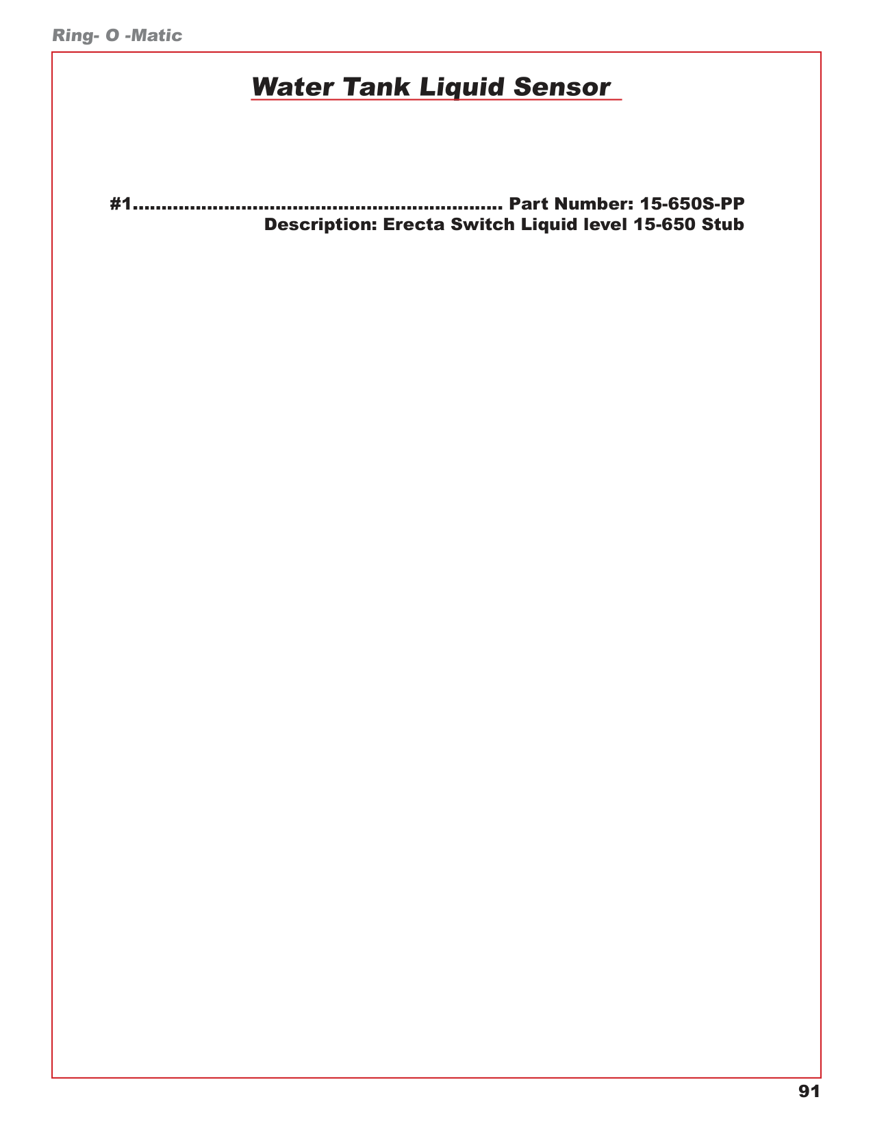 Water Tank Liquid Sensor