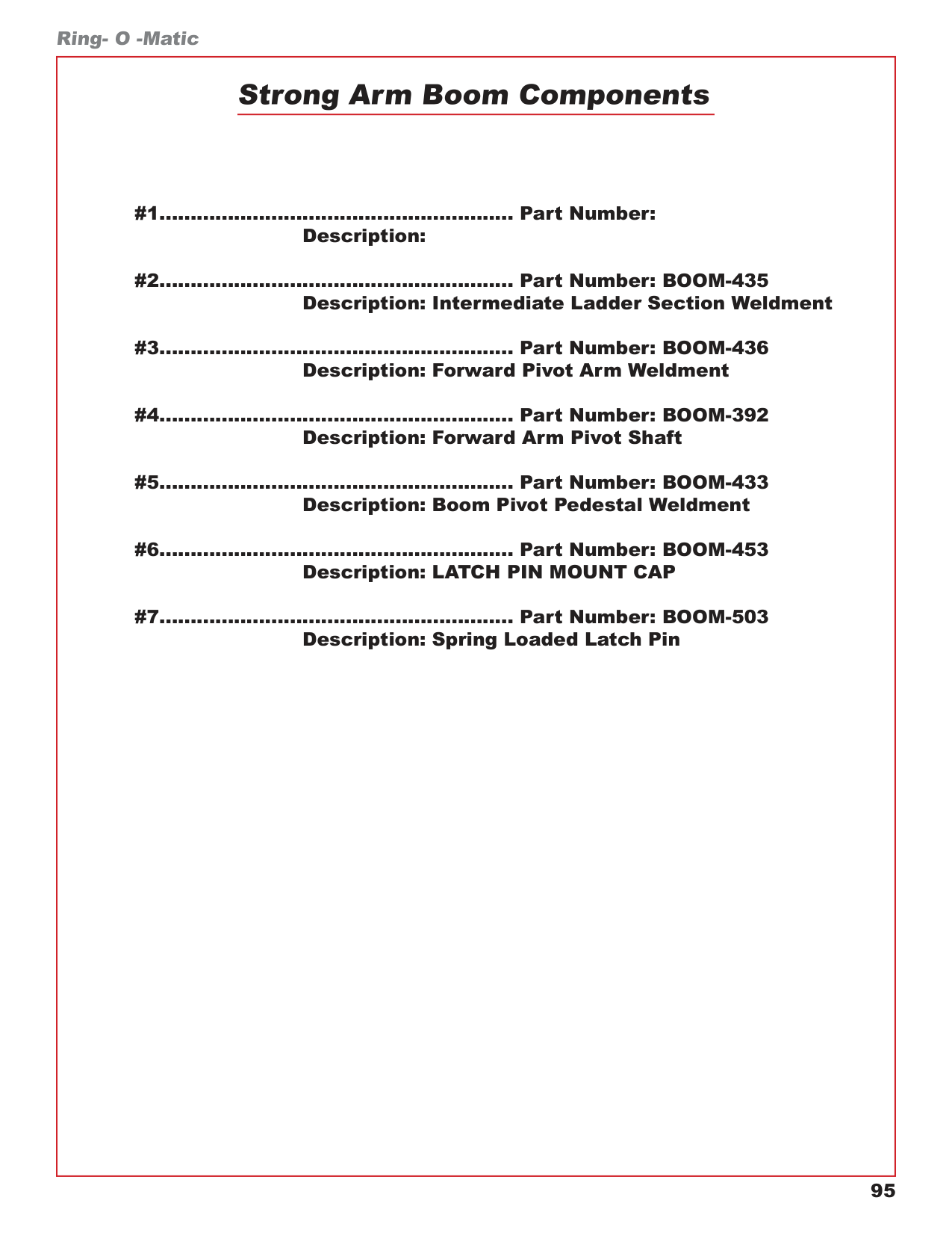 Strong Arm Boom Components