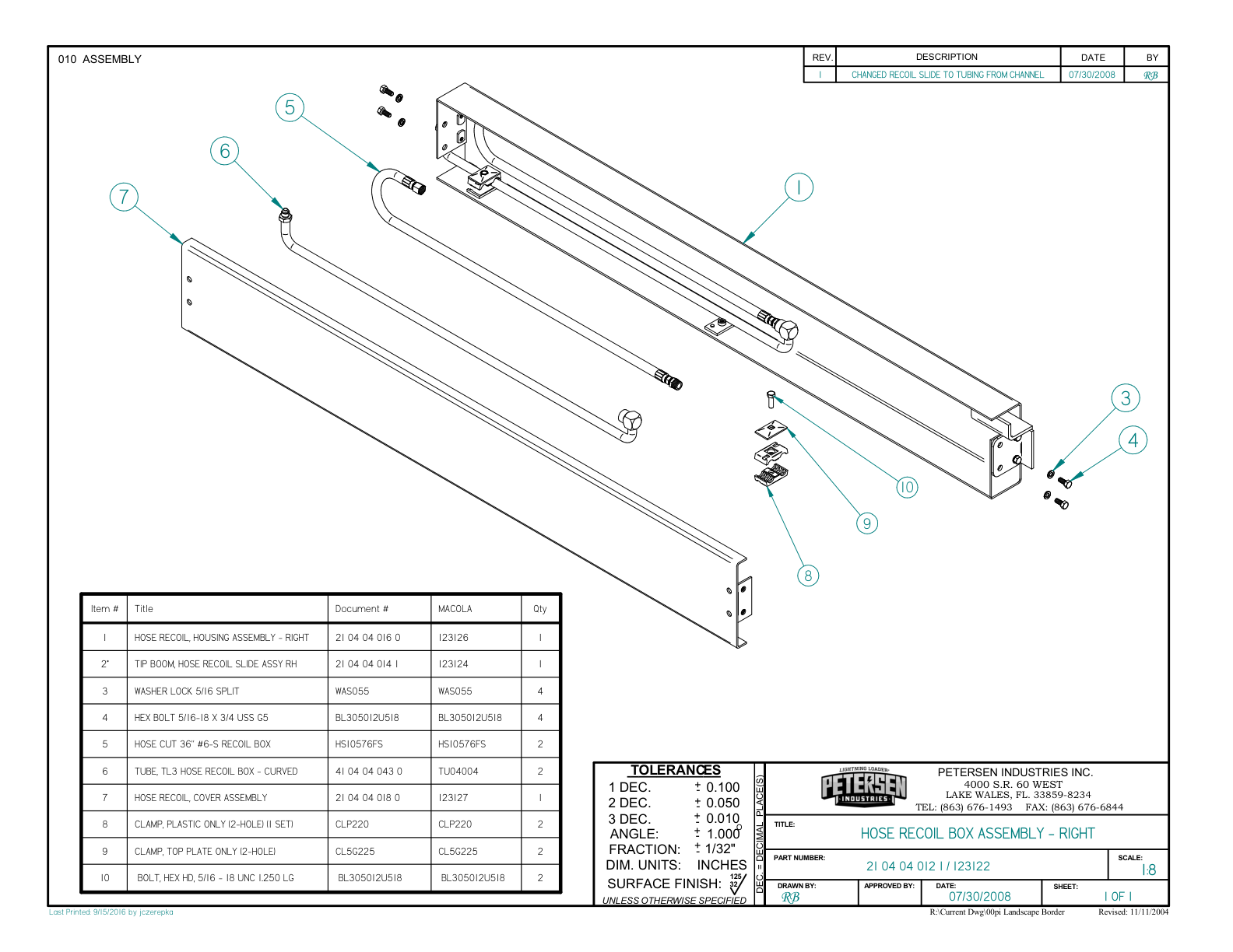 HOSE RECOIL BOX ASSEMBLY - LEFT