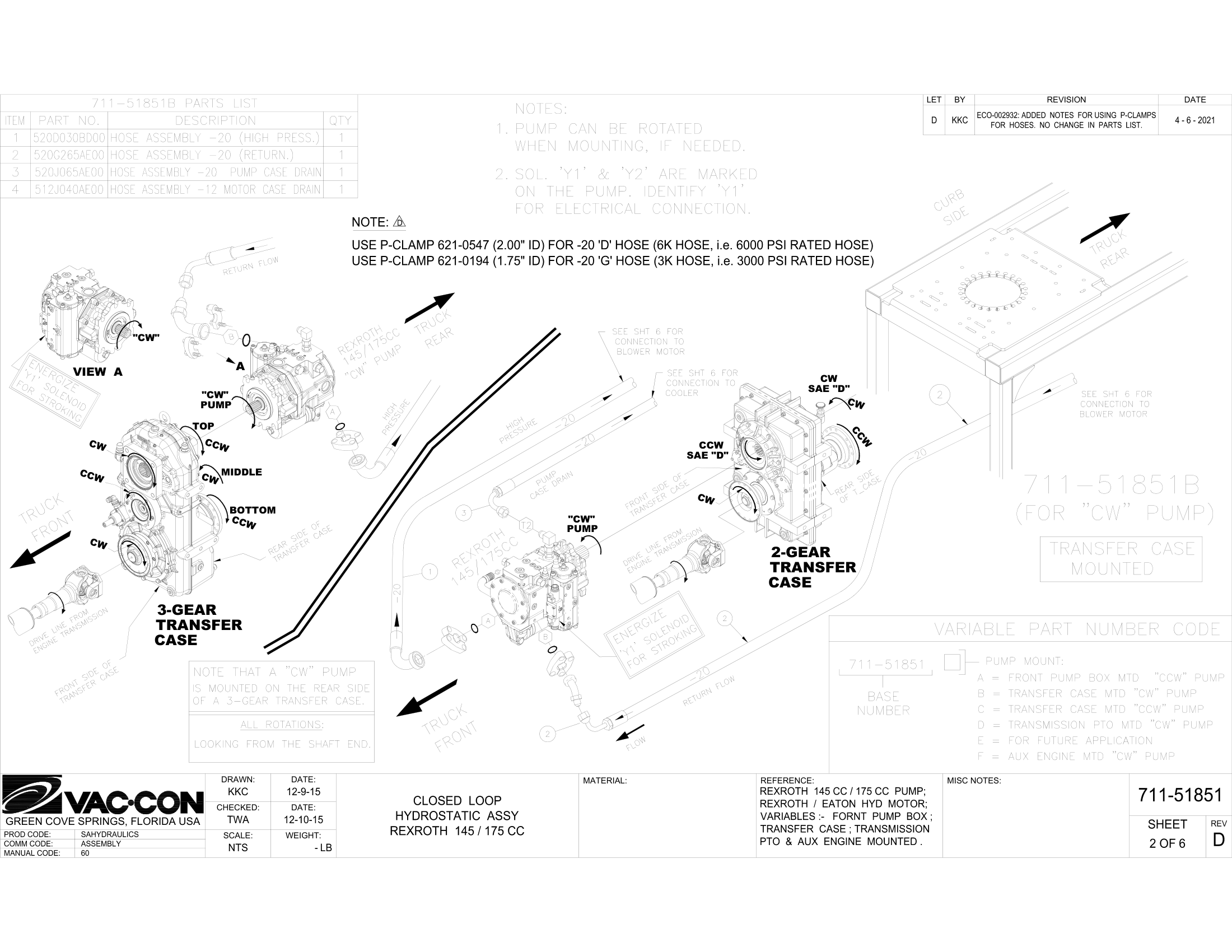 AUXILIARY HAND HOSE ASSEMBLY PART LIST