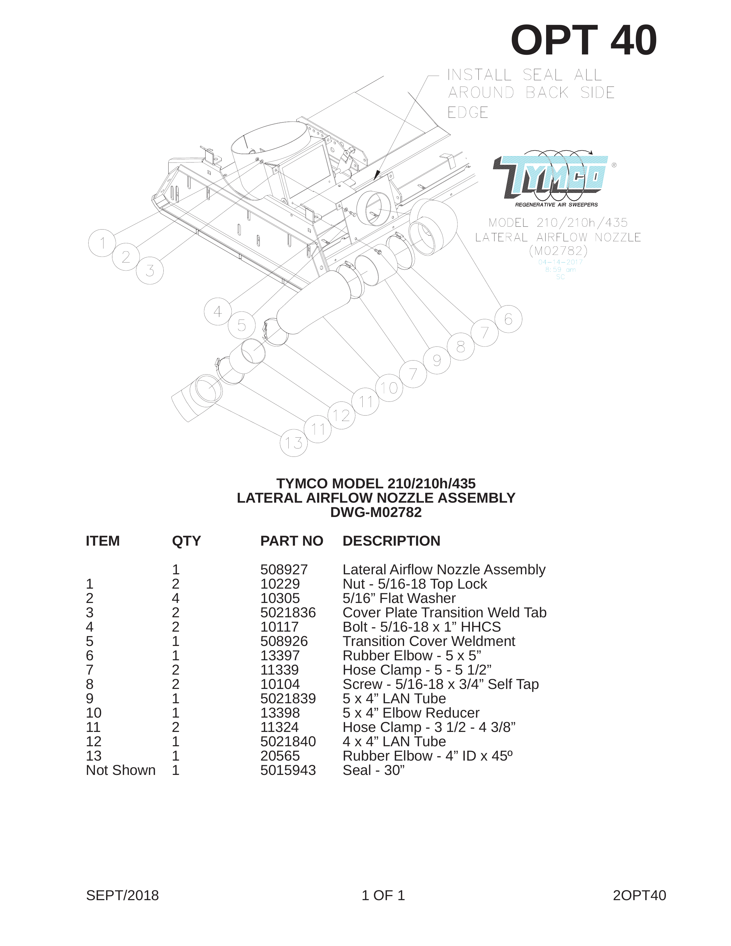 TYMCO MODEL 210/210h/435