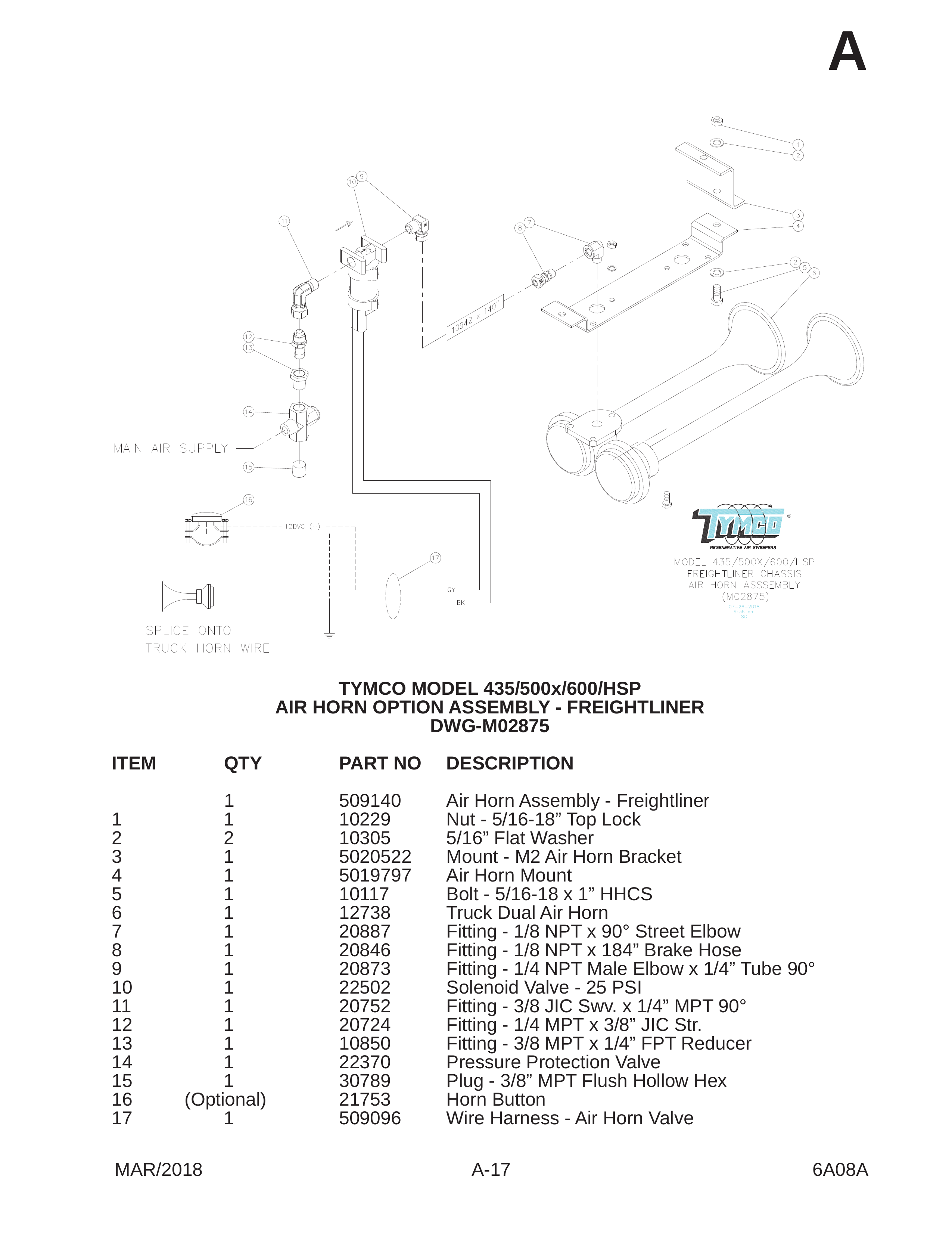TYMCO MODEL 435/500x/600/HSP