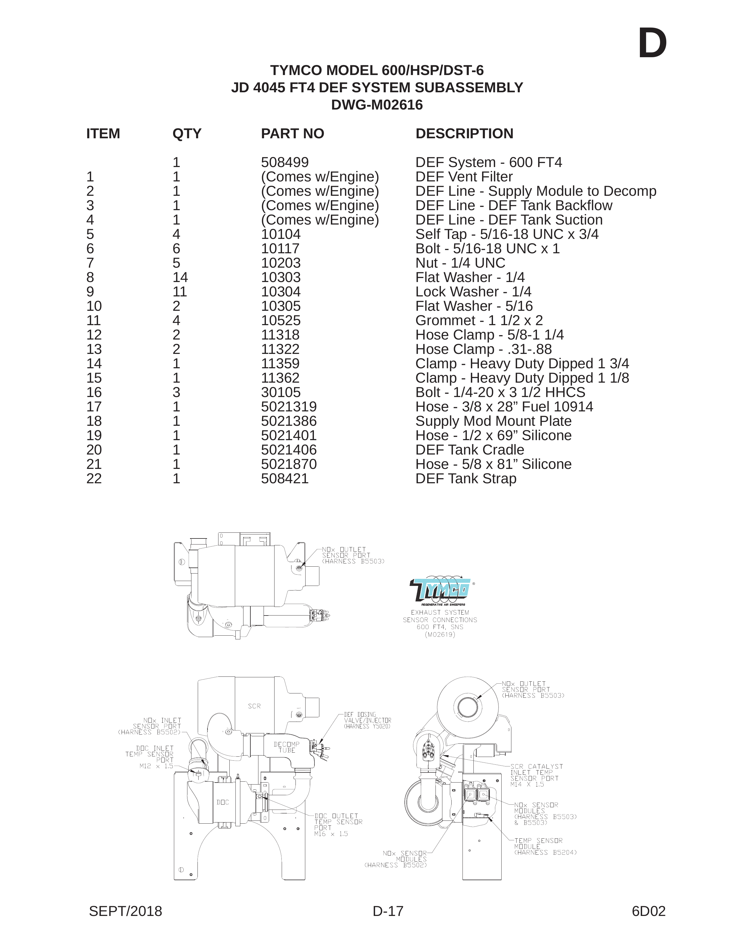 TYMCO MODEL 600/HSP/DST-6