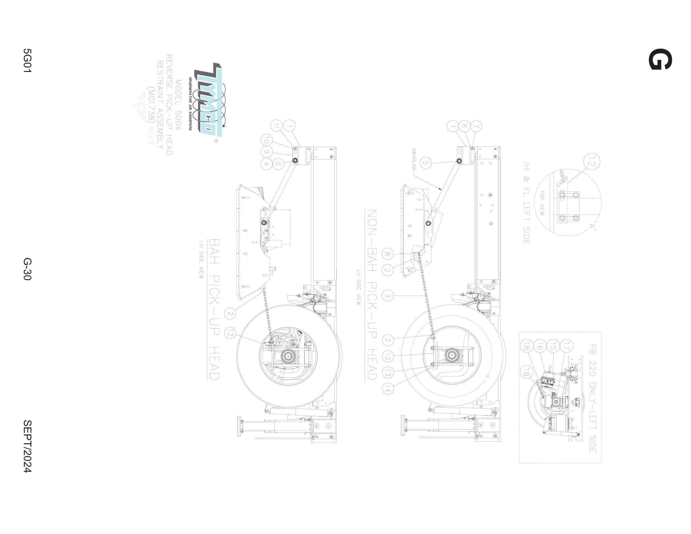 REVERSE PICK-UP HEAD RESTRAINT Assembly