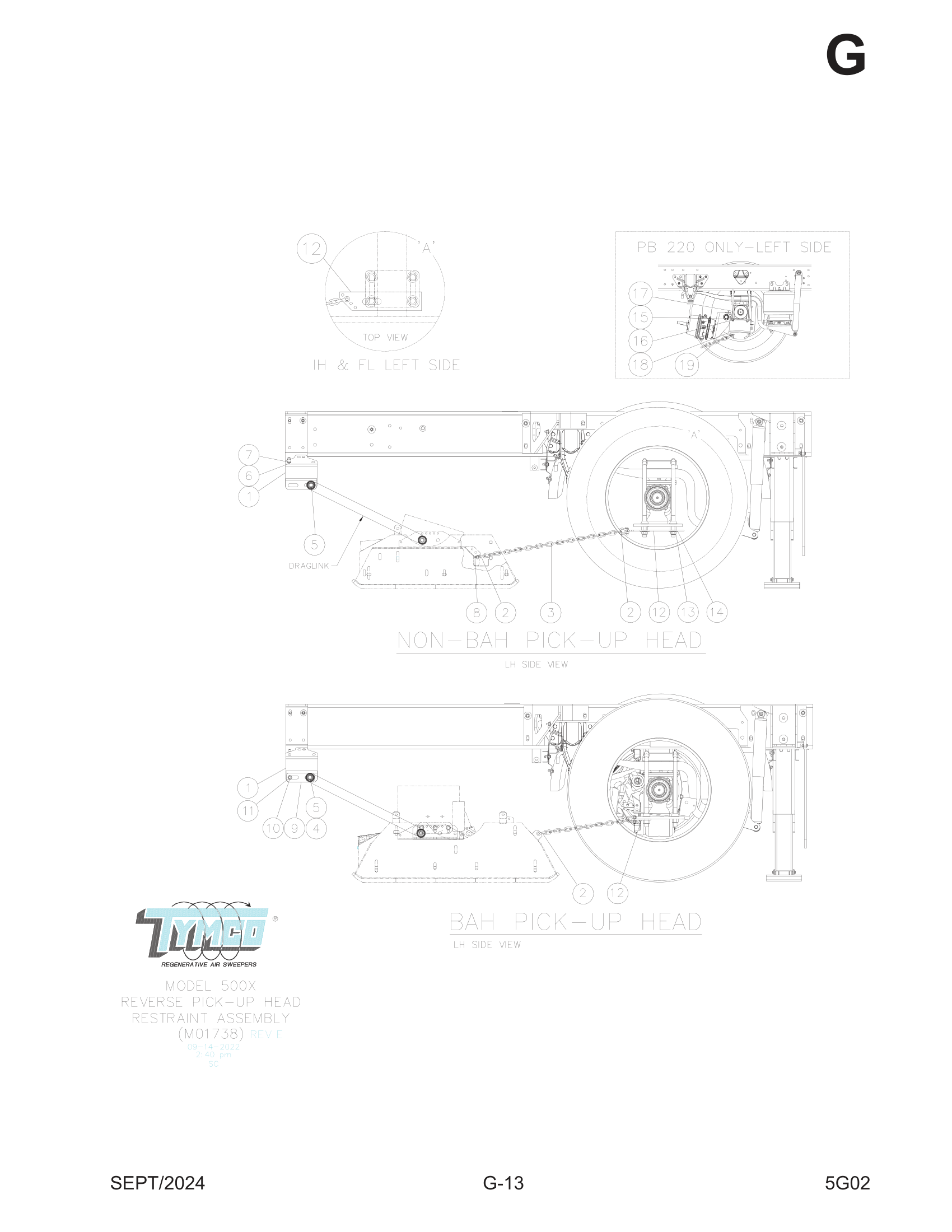 REVERSE PICK-UP HEAD RESTRAINT Assembly