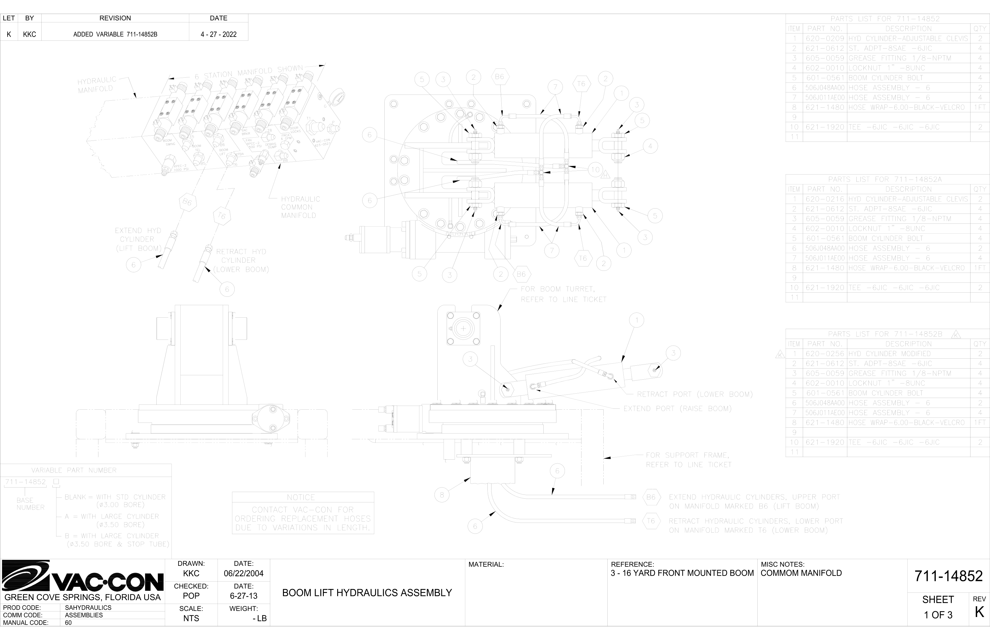 HYDRAULIC SELECTOR MANIFOLD Assembly